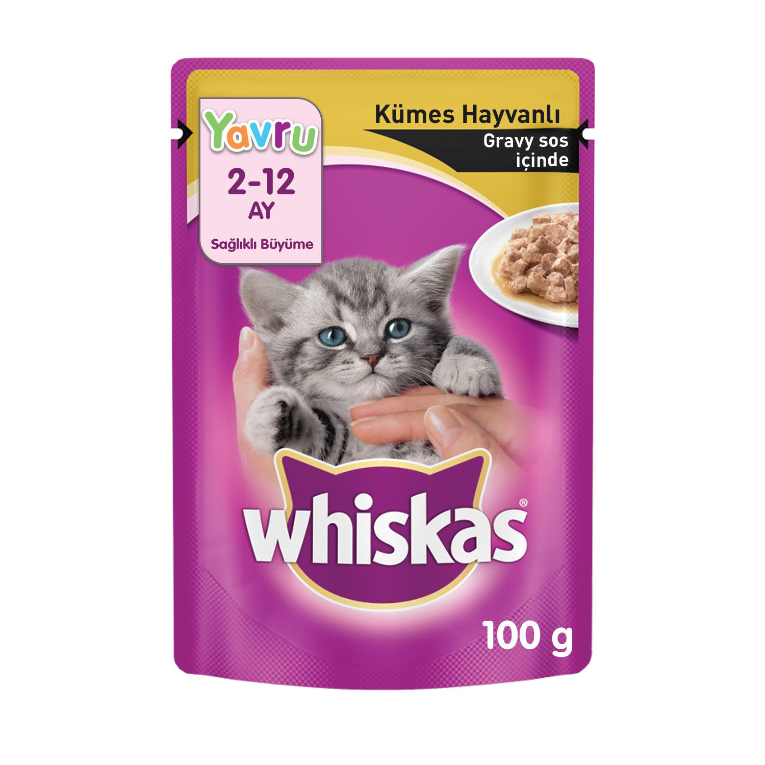 Whiskas Pouch Kümes Hayvanlı Yaş Yavru Kedi Maması 85 Gr