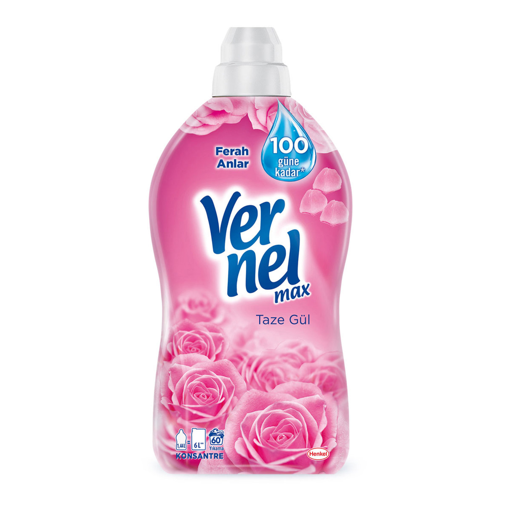 Vernel Max Taze Gül Konsantre Yumuşatıcıları 1440 Ml