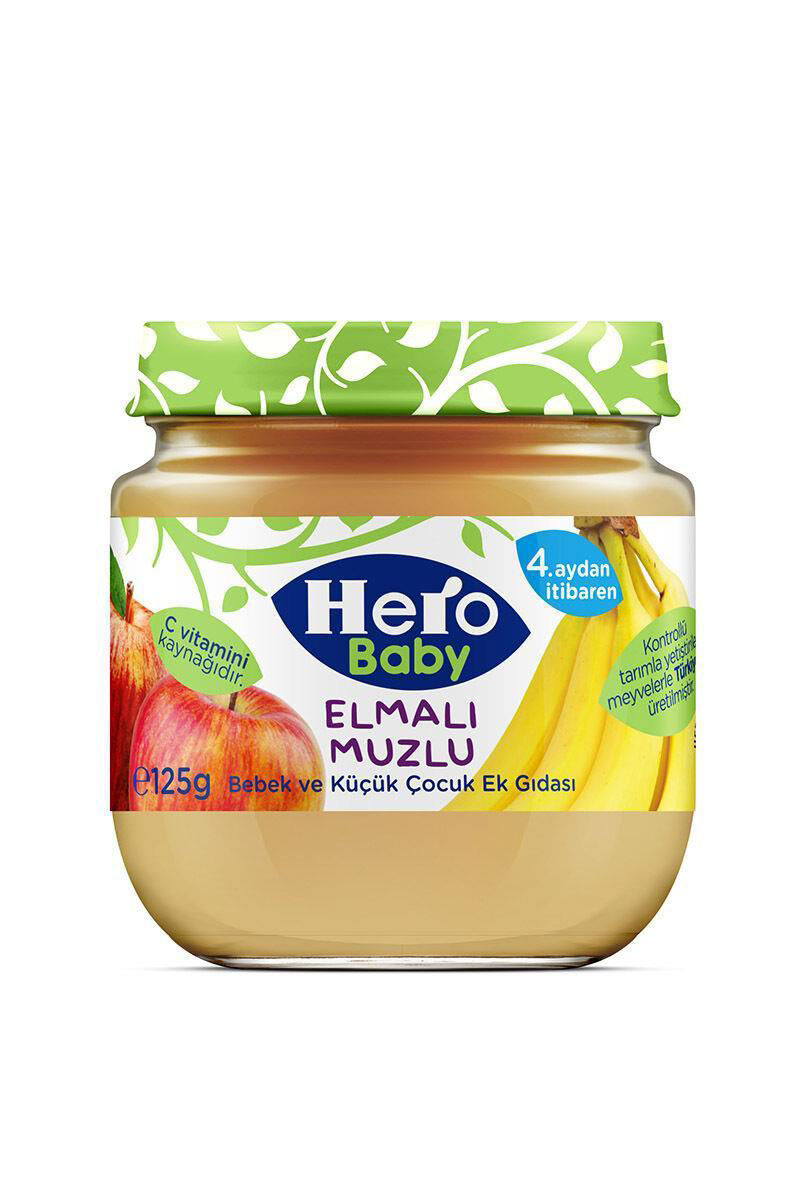 Hero Baby Elma Muz Püreli Kavanoz Maması 125 Gr