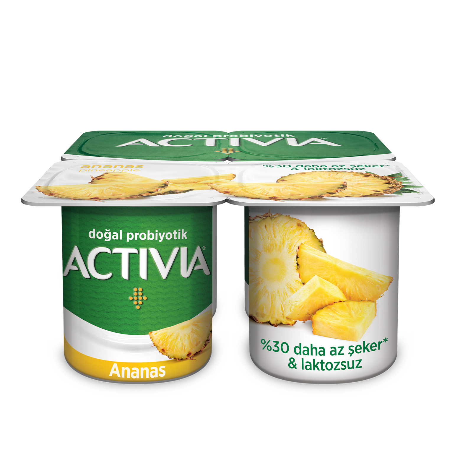 Activia Doğal Probiyotikli Ananaslı Yoğurt 4*100 Gr