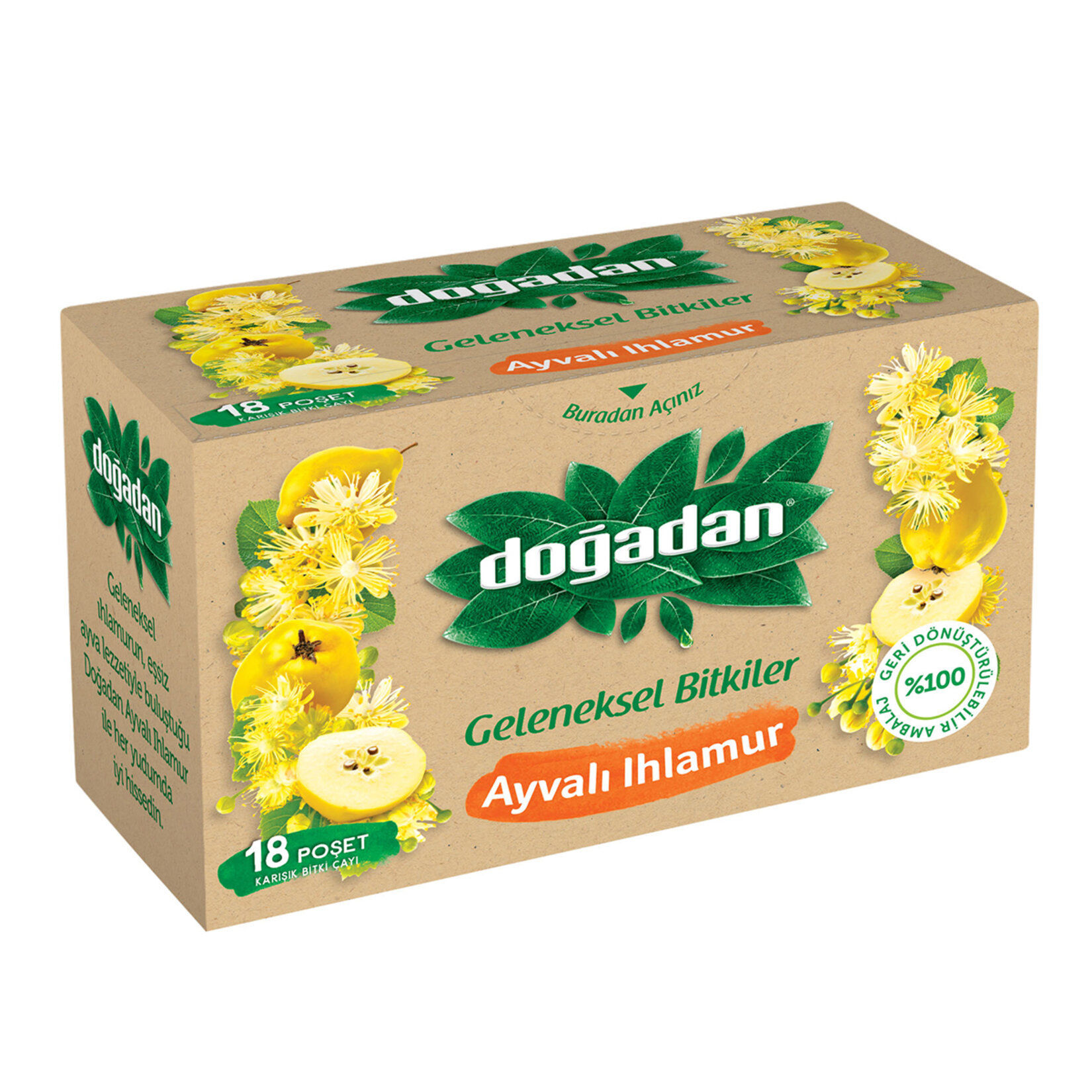 Doğadan Ayvalı Ihlamur Bitki Çayı 18'li