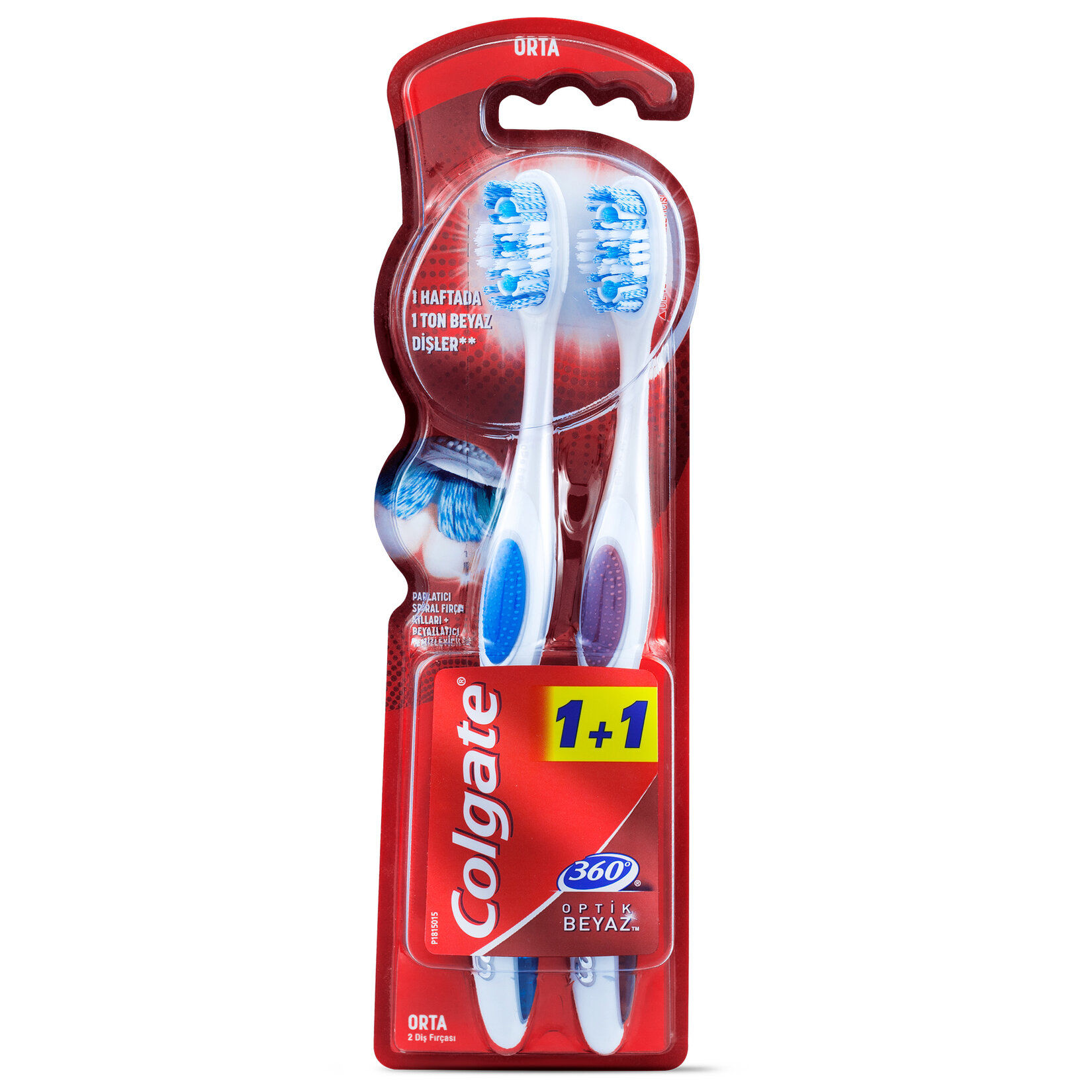 Colgate 360 Optik Beyaz Orta Boy Diş Fırçası (1+1)