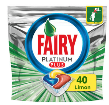 Fairy Platinum Plus Limon Kokulu Bulaşık Makinesi Tableti 40'lı