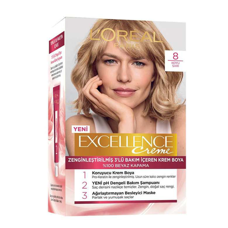 L'Oreal Paris Excellence Creme 8 Koyu Sarı Saç Boyası