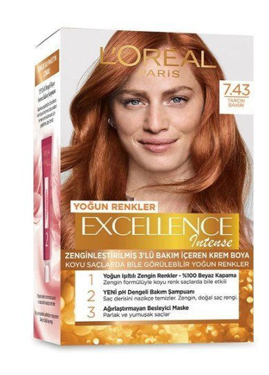 L'Oreal Paris Excellence Intense 7.43 Tarçın Bakır Saç Boyası