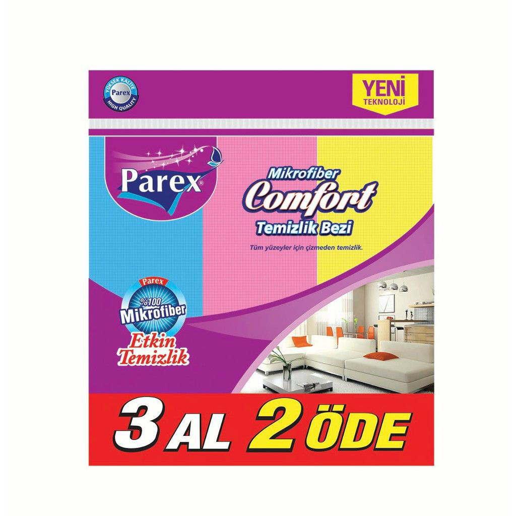 Parex Mikrofiber Komfort Temizlik Bezi 3 Al 2 Öde