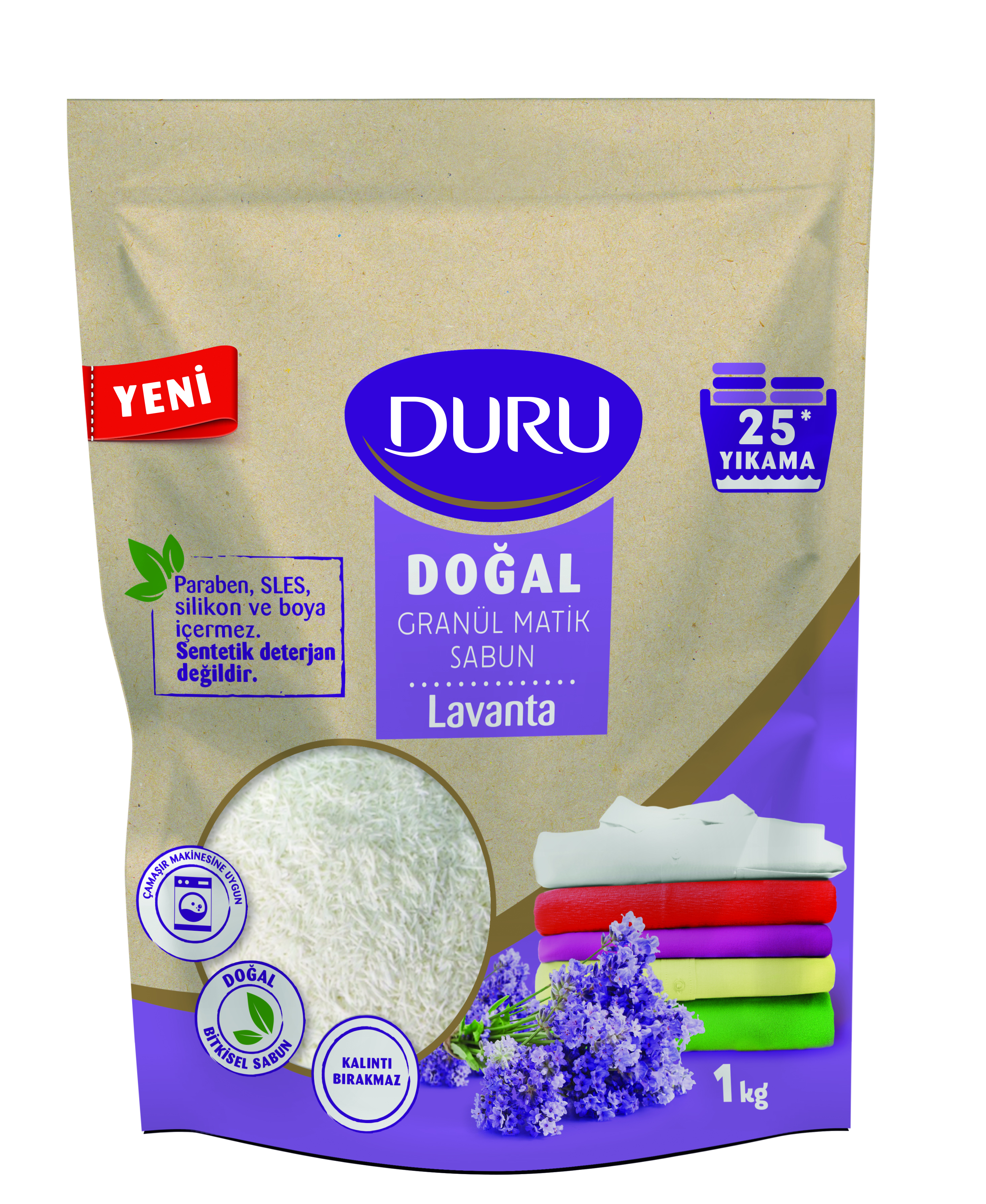 Duru Granül Matik Lavanta Kokulu Sabun 25 Yıkama 1000 Gr
