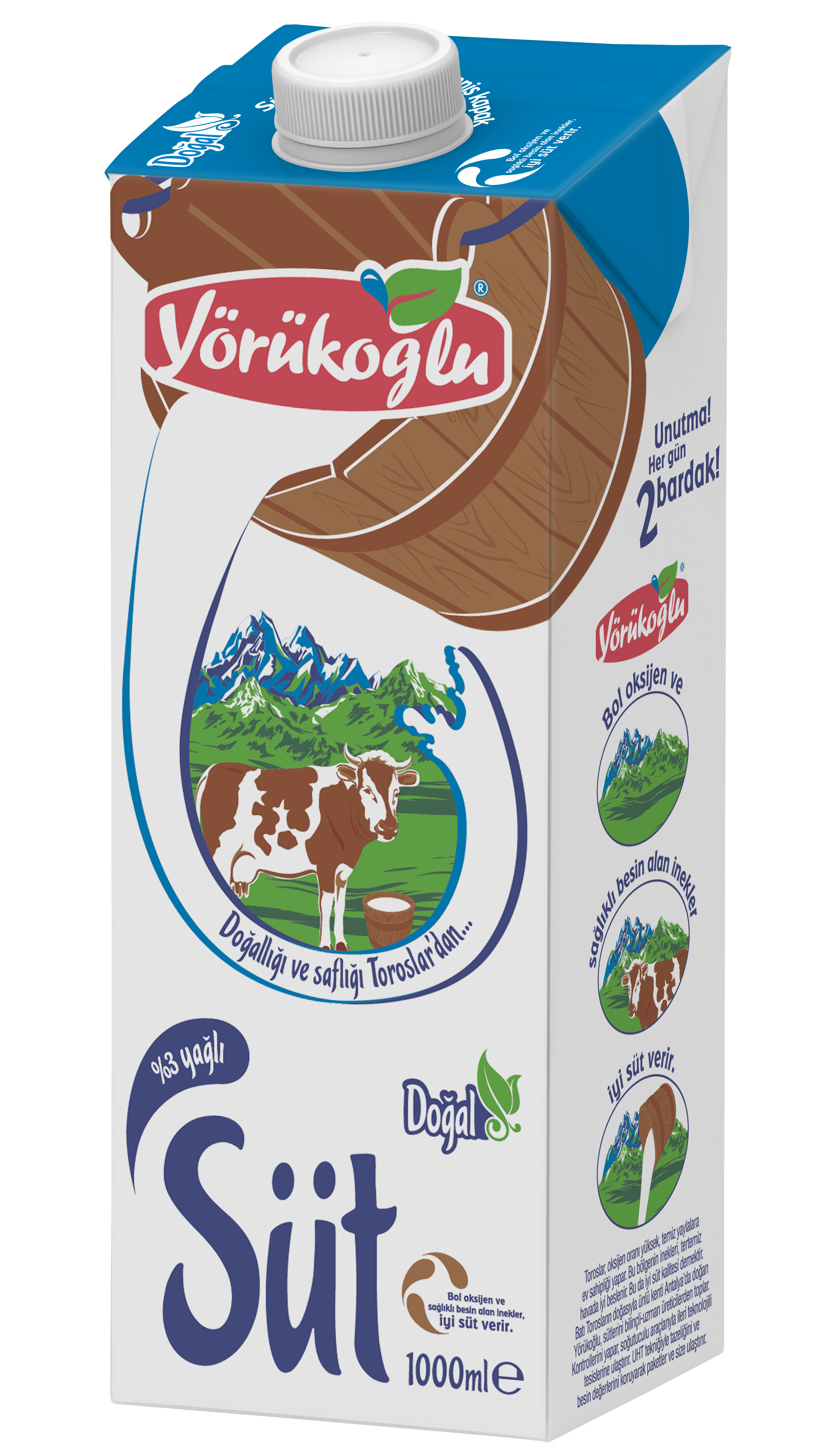 Yörükoğlu Tam Yağlı Süt 1 Lt