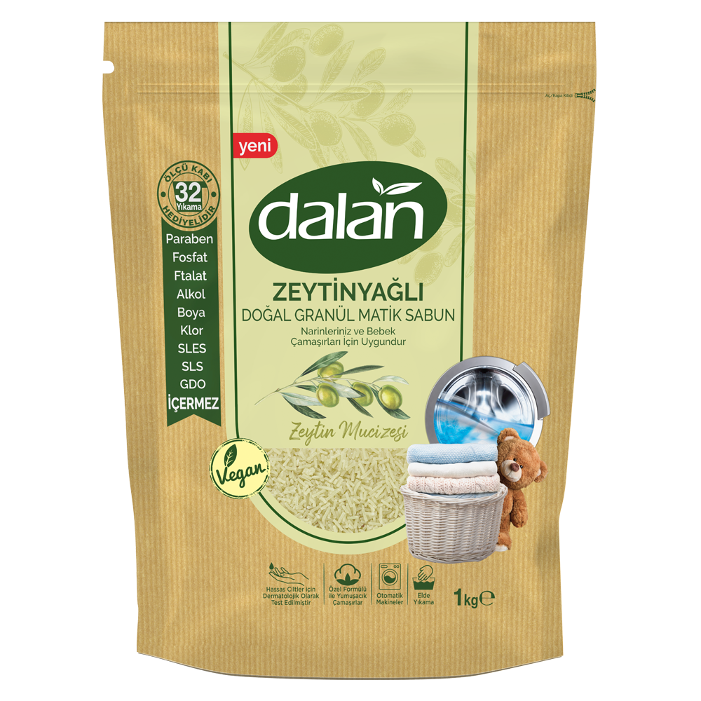Dalan Zeytinyağlı Doğal Granül Sabun 32 Yıkama 1 Kg