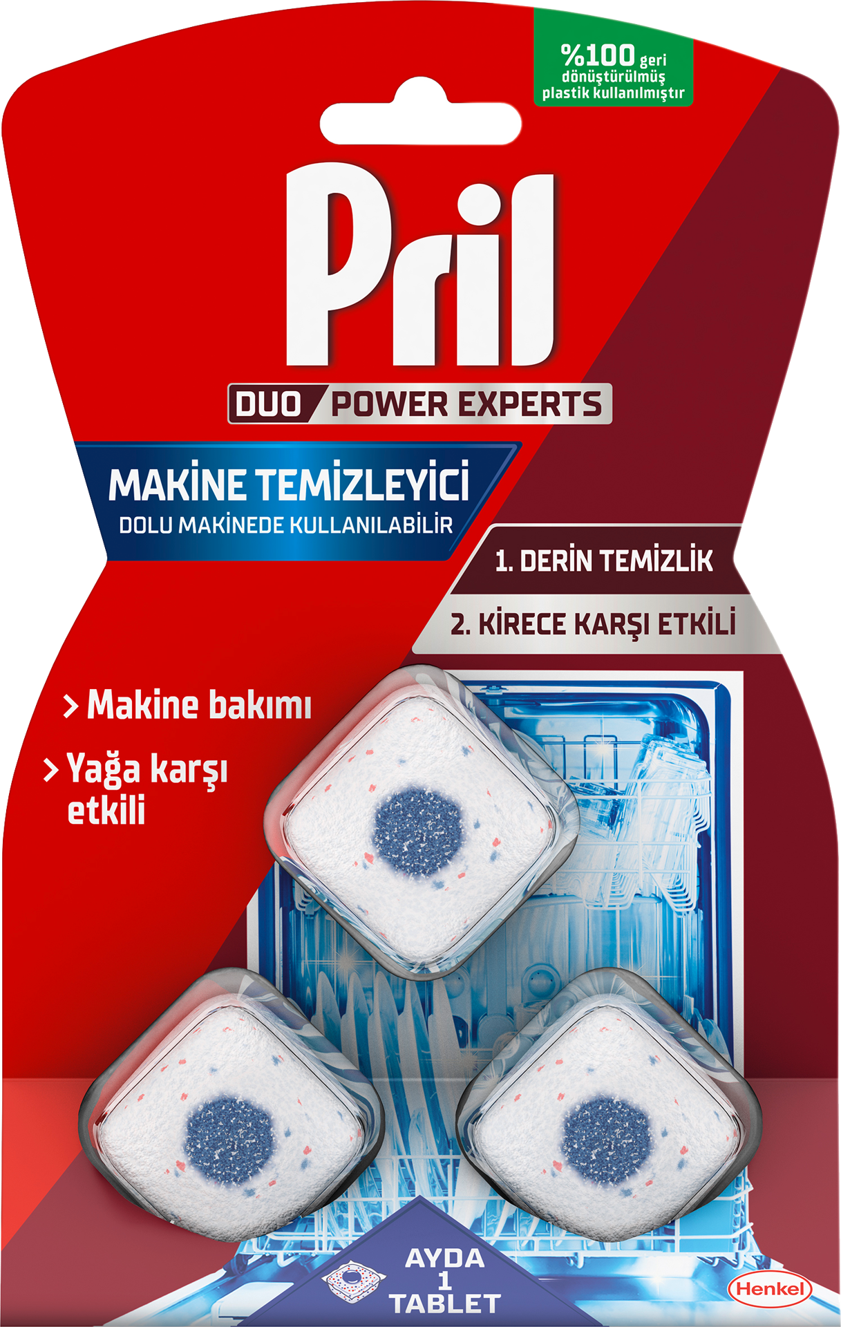 Pril Bulaşık Makinesi Kapsül Temizleyici 3 Yıkama