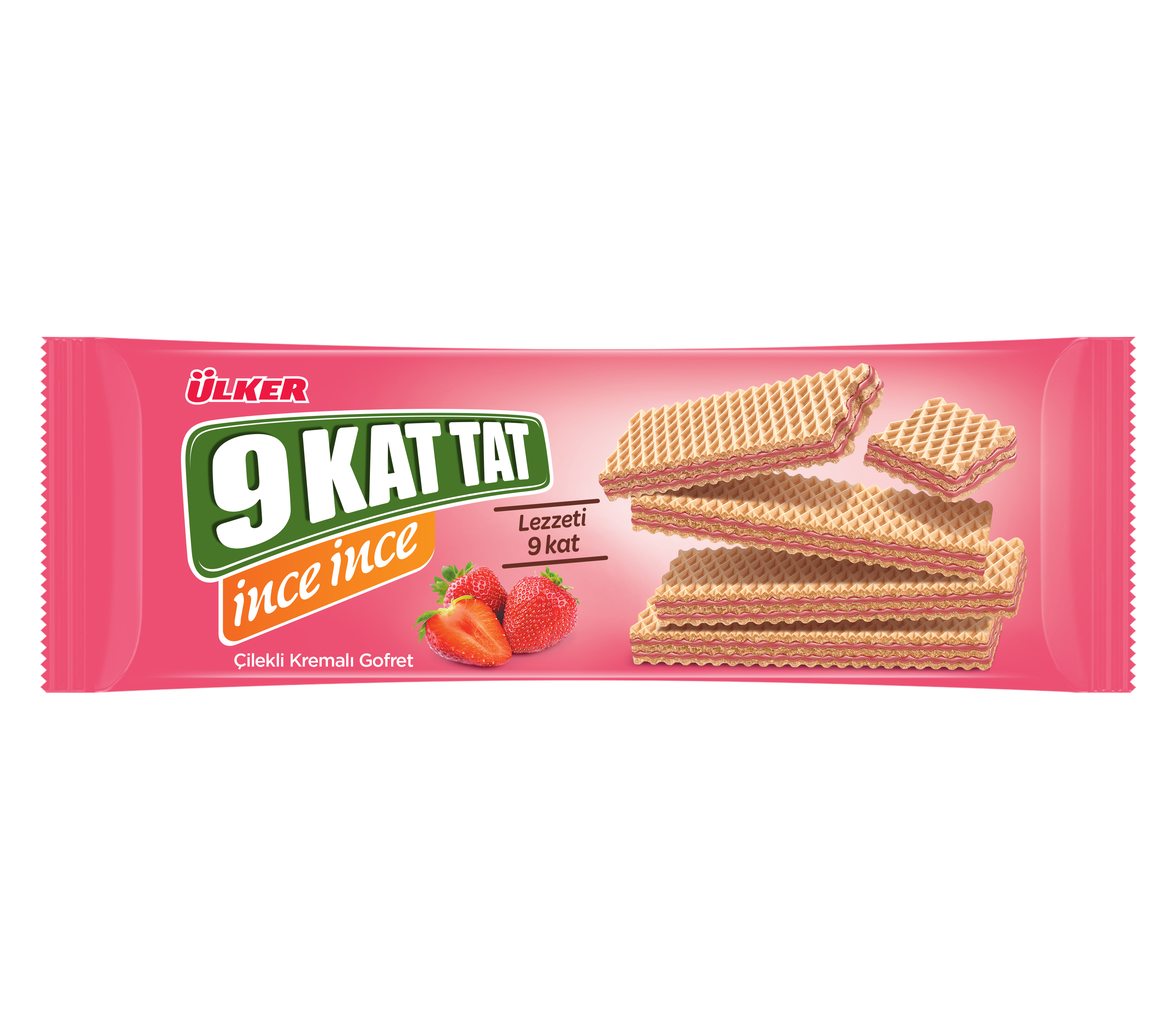 Ülker 9 Kat Tat İnce İnce Çilek Kremalı Gofret 114 Gr
