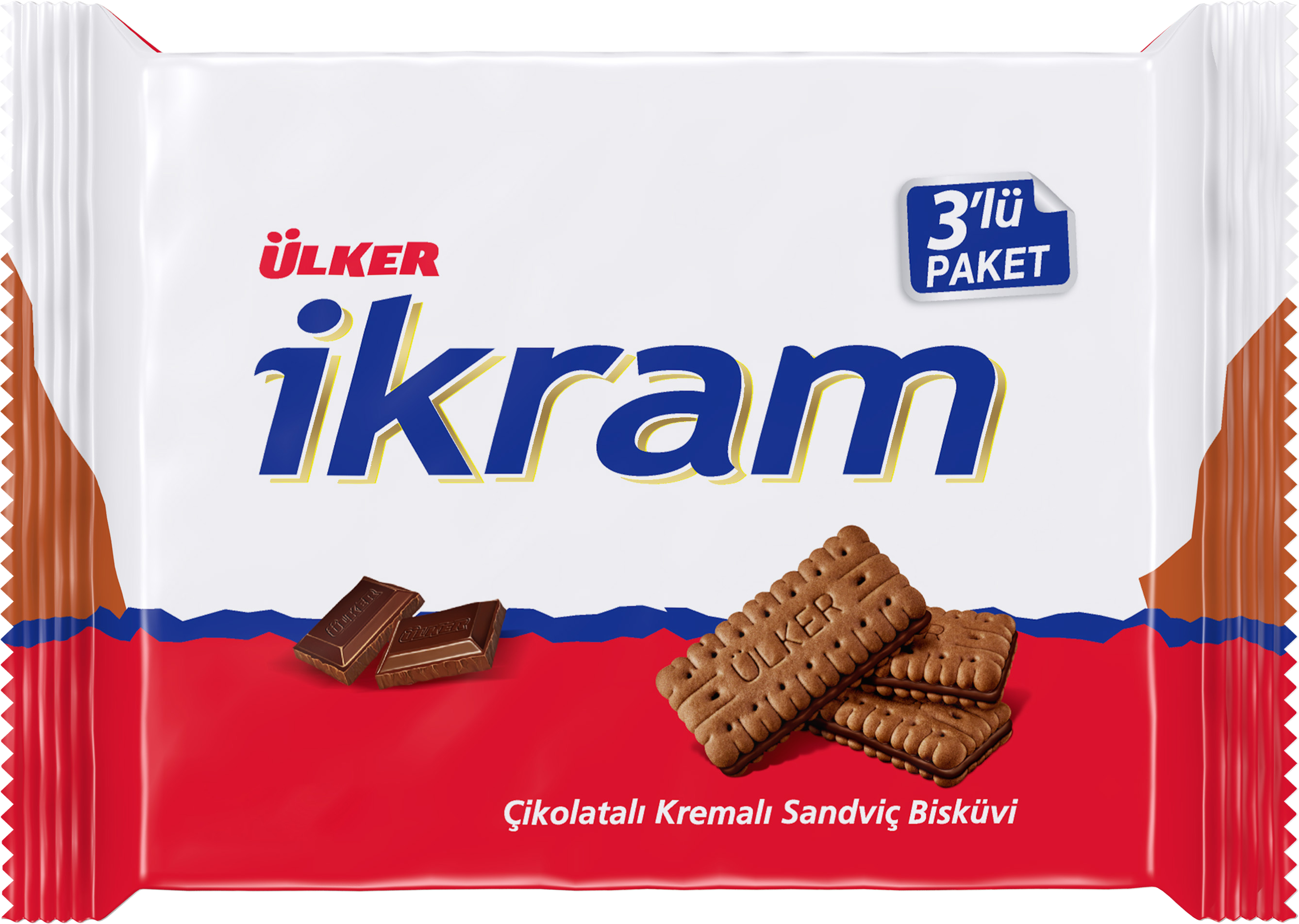 Ülker İkram Çikolatalı Kremalı Bisküvi 3*84 Gr