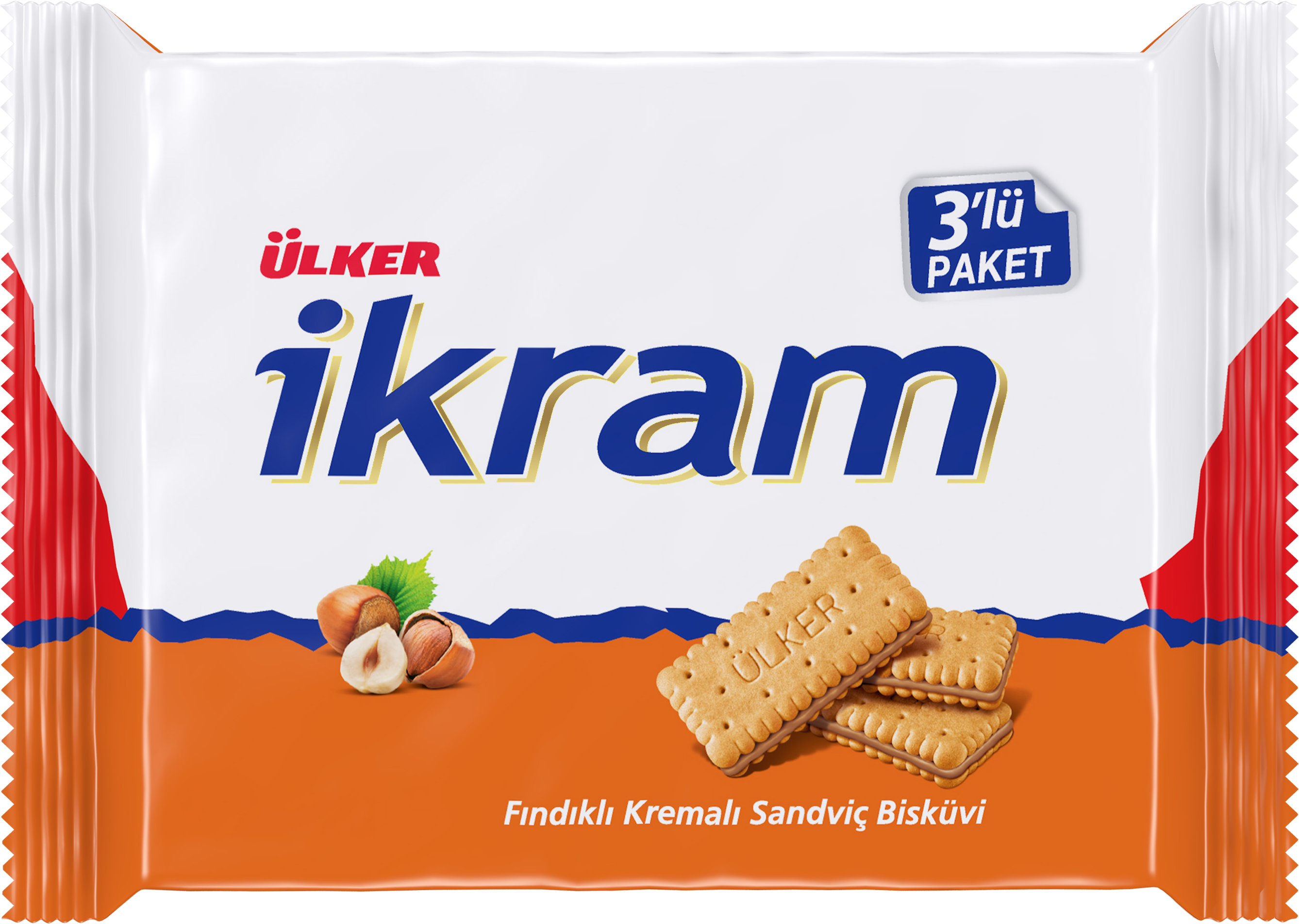 Ülker İkram Fındıklı Kremalı Bisküvi 3*84 Gr