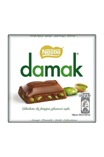 Nestle Damak Antep Fıstıklı Kare Çikolata 60 Gr