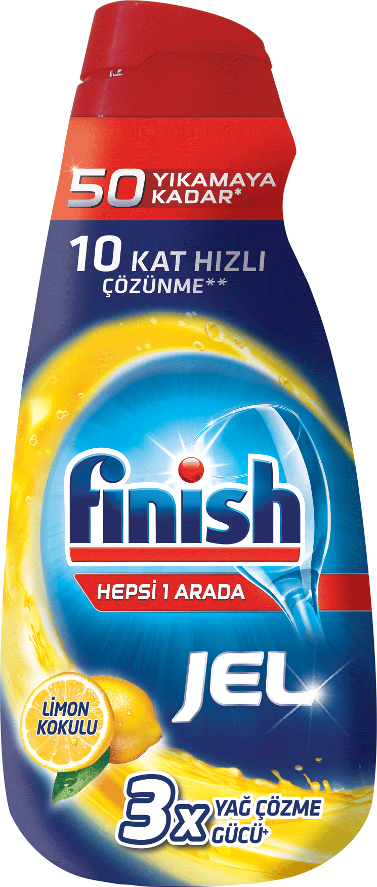 Finish Hepsi Bir Arada Limon Kokulu Konsantre Jel Bulaşık Makinesi Deterjanı 1000 Ml