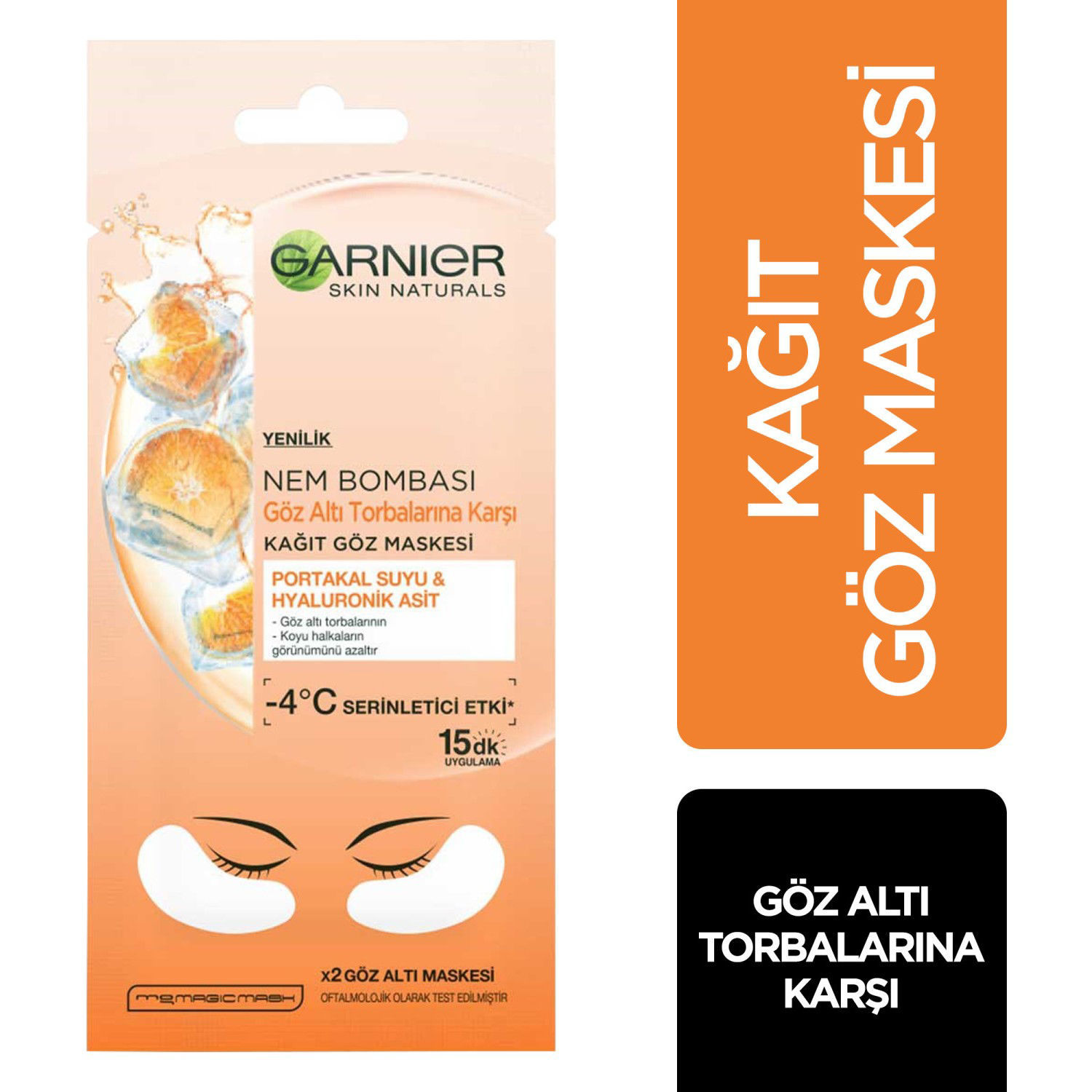Garnier Nem Bombası Portakal Özlü Göz Altı Torbalarına Karşı Kağıt Maske 6 Gr