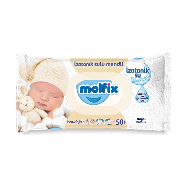 Molfix İzotonik Sulu Yenidoğan Islak Bebek Havlusu 50Lİ