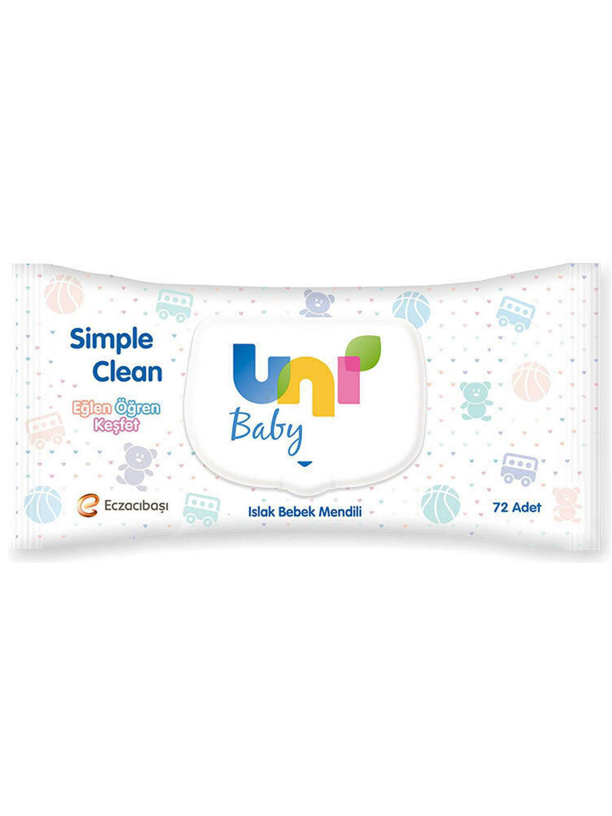 Uni Baby Simple Clean Islak Bebek Mendili 72'li