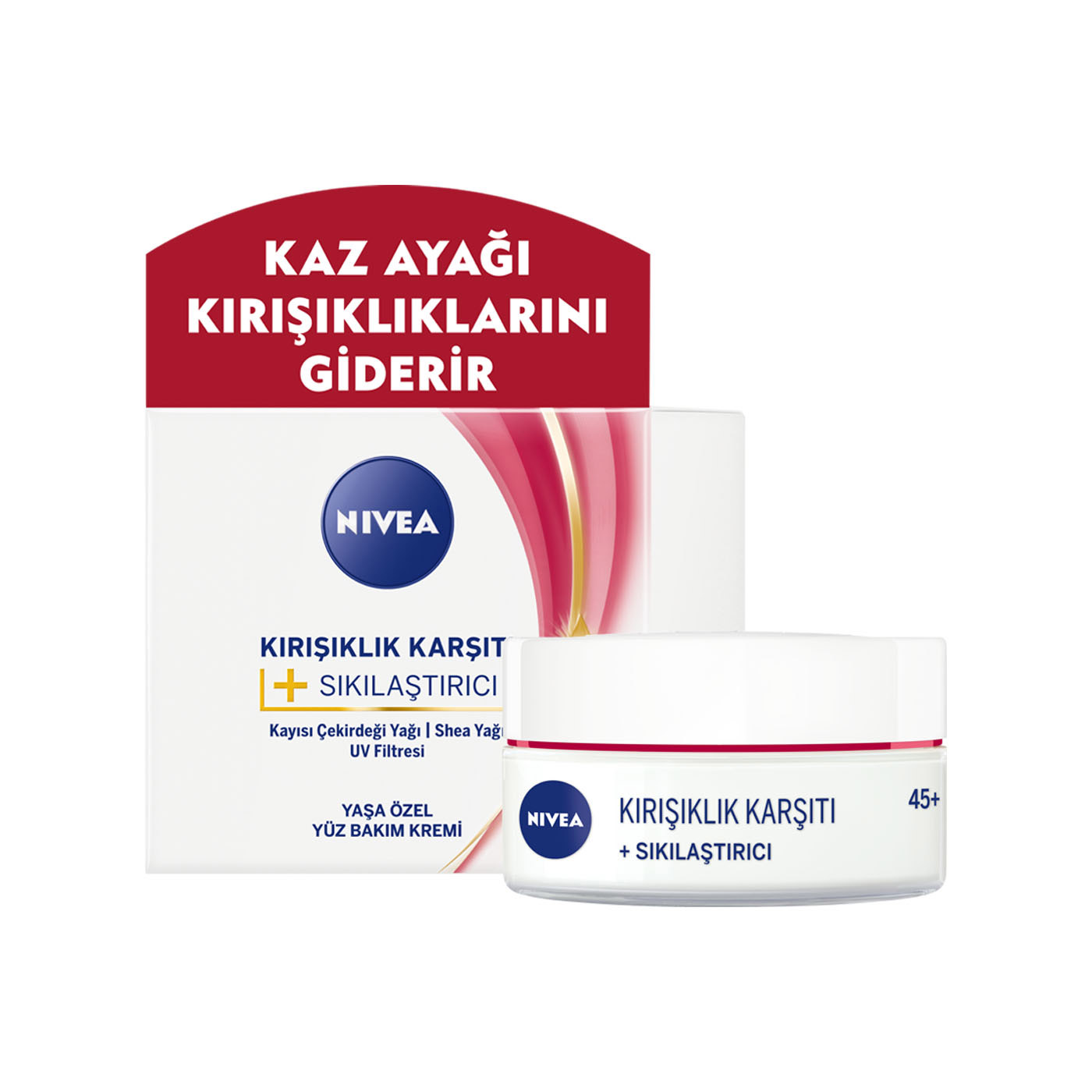 Nivea 45+ Kırışıklık Karşıtı+Sıkılaştırıcı Krem 50 Ml