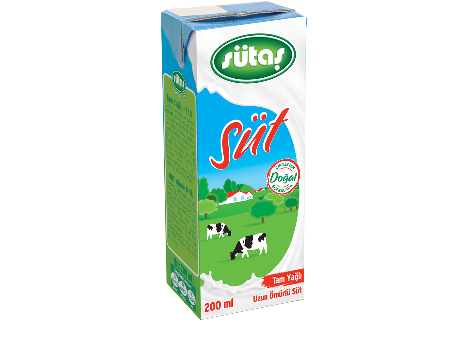 Sütaş Tam Yağlı Süt (%3,5 Yağ) 200 Ml