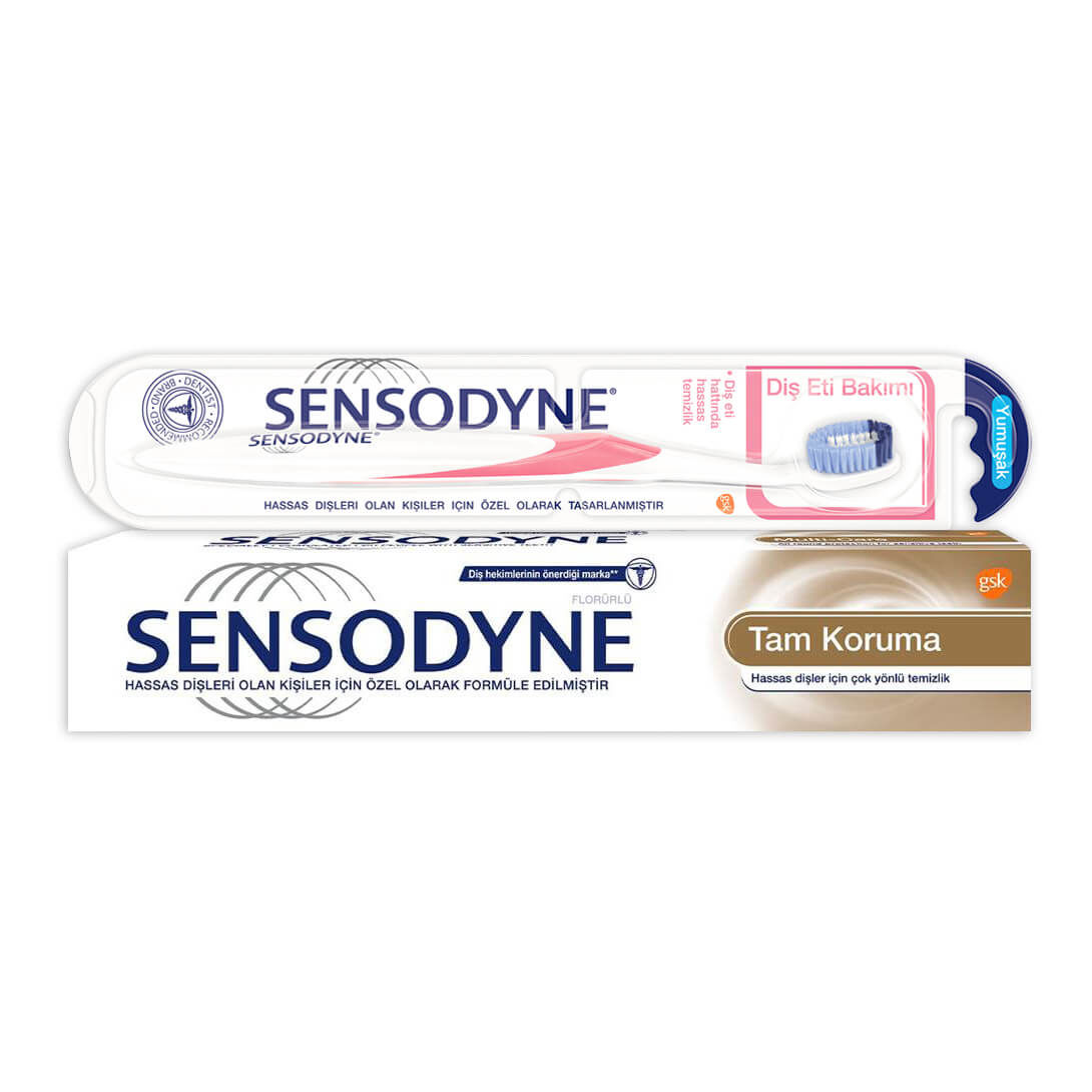 Sensodyne Tam Koruma Diş Macunu 75 ML + Sensodyne Yumuşak Diş Fırçası