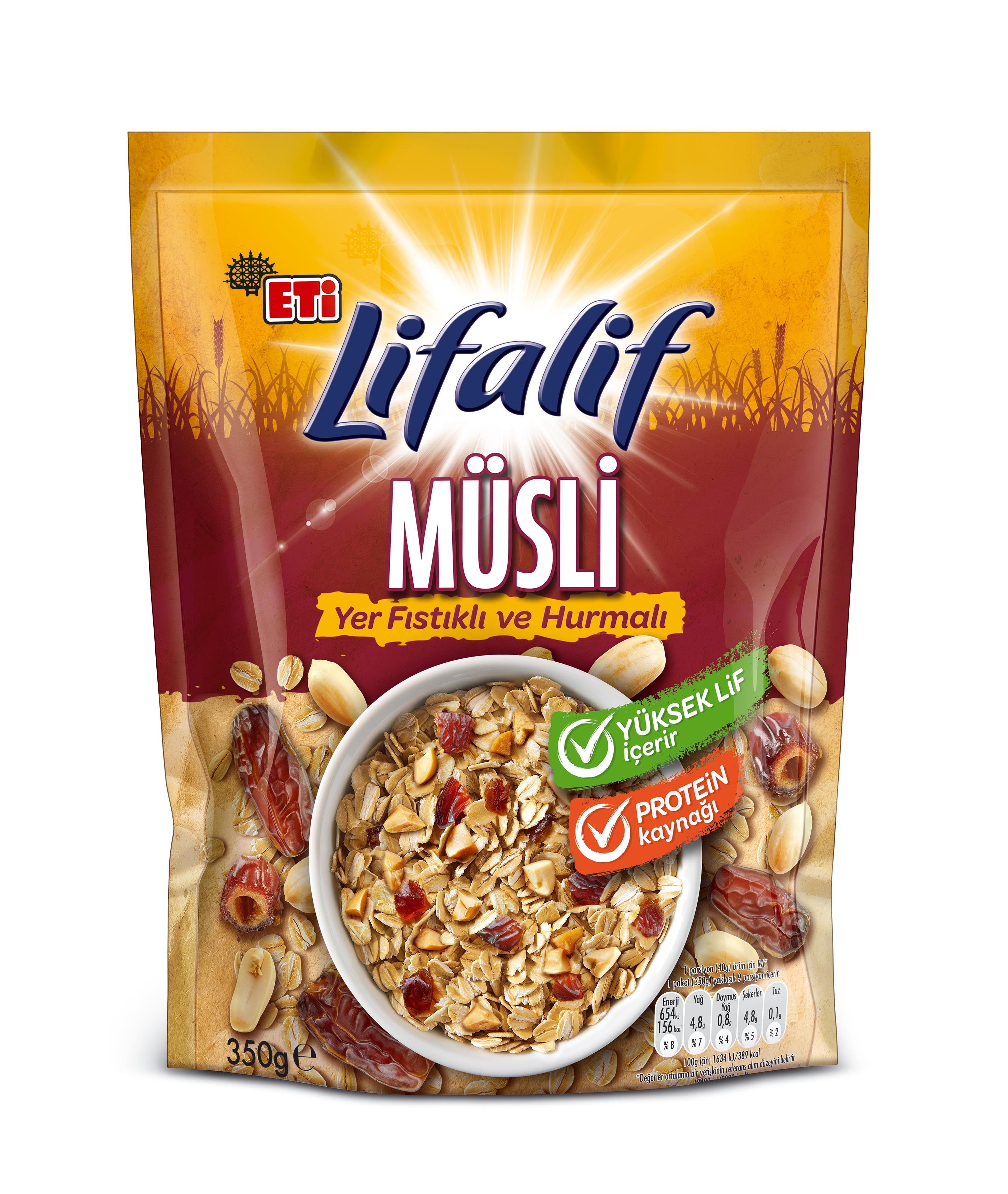 Eti Lifalif Yer Fıstık ve Hurmalı Müsli 350 Gr