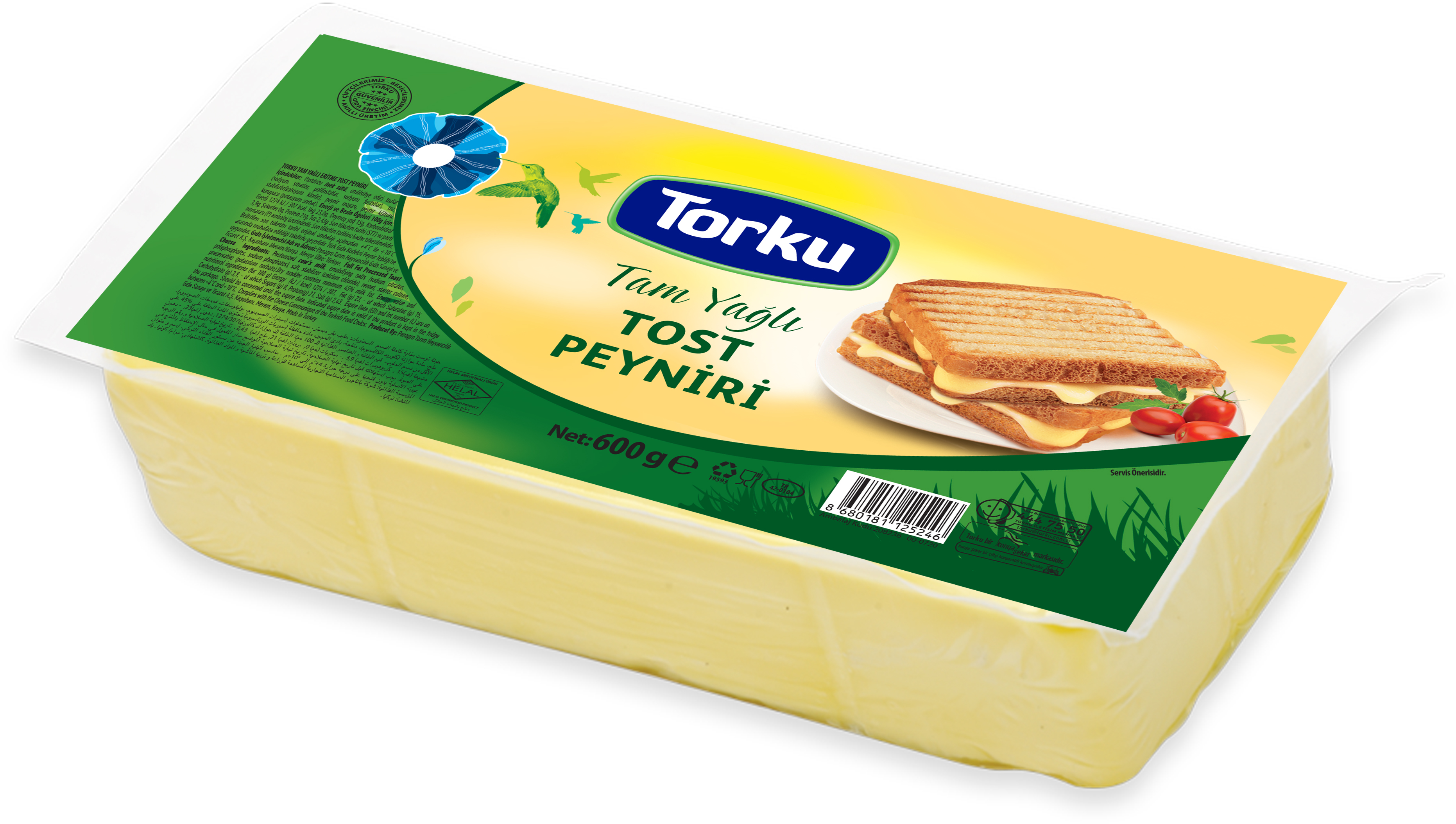 Torku Tam Yağlı Tost Peyniri 600 Gr