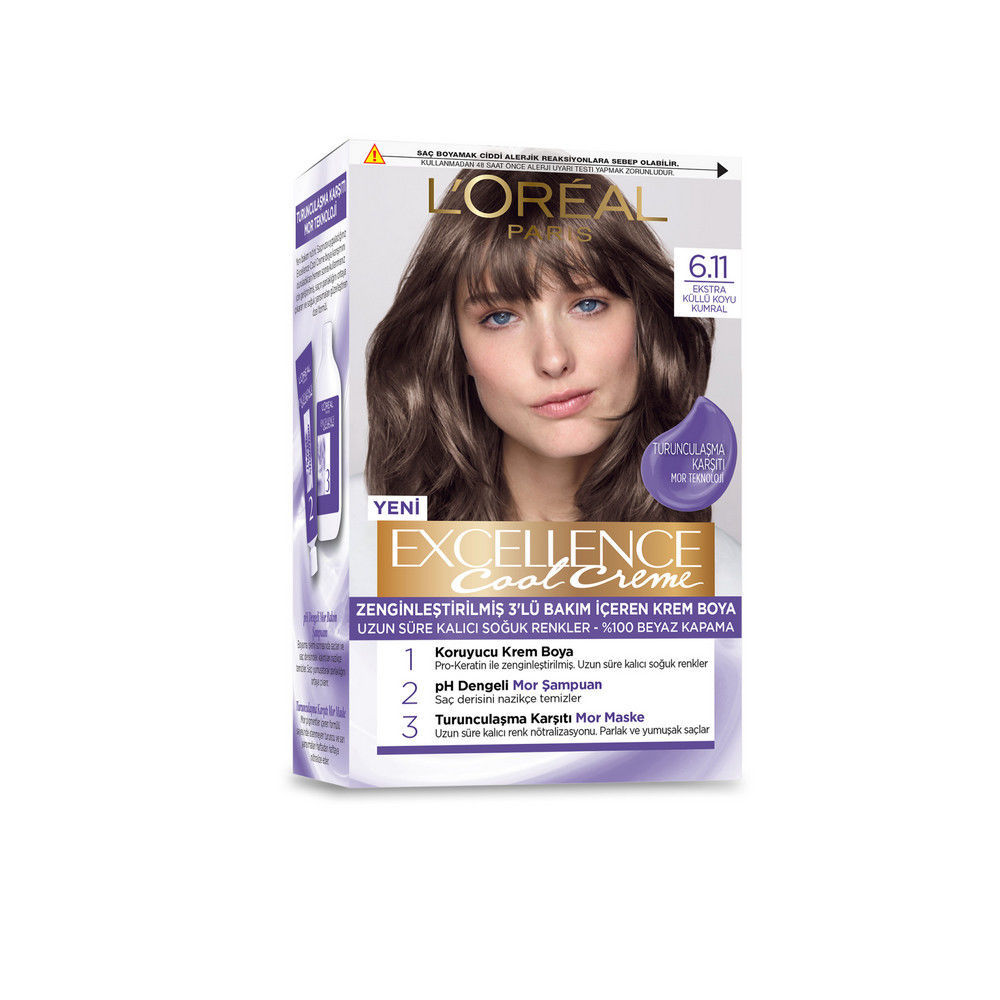 Loreal Paris Excellence Cool Creme 6.11 Ekstra Küllü Koyu Kumral Saç Boyası