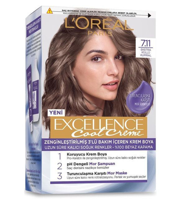 Loreal Paris Excellence Cool Creme 7.11 Ekstra Küllü Kumral Saç Boyası