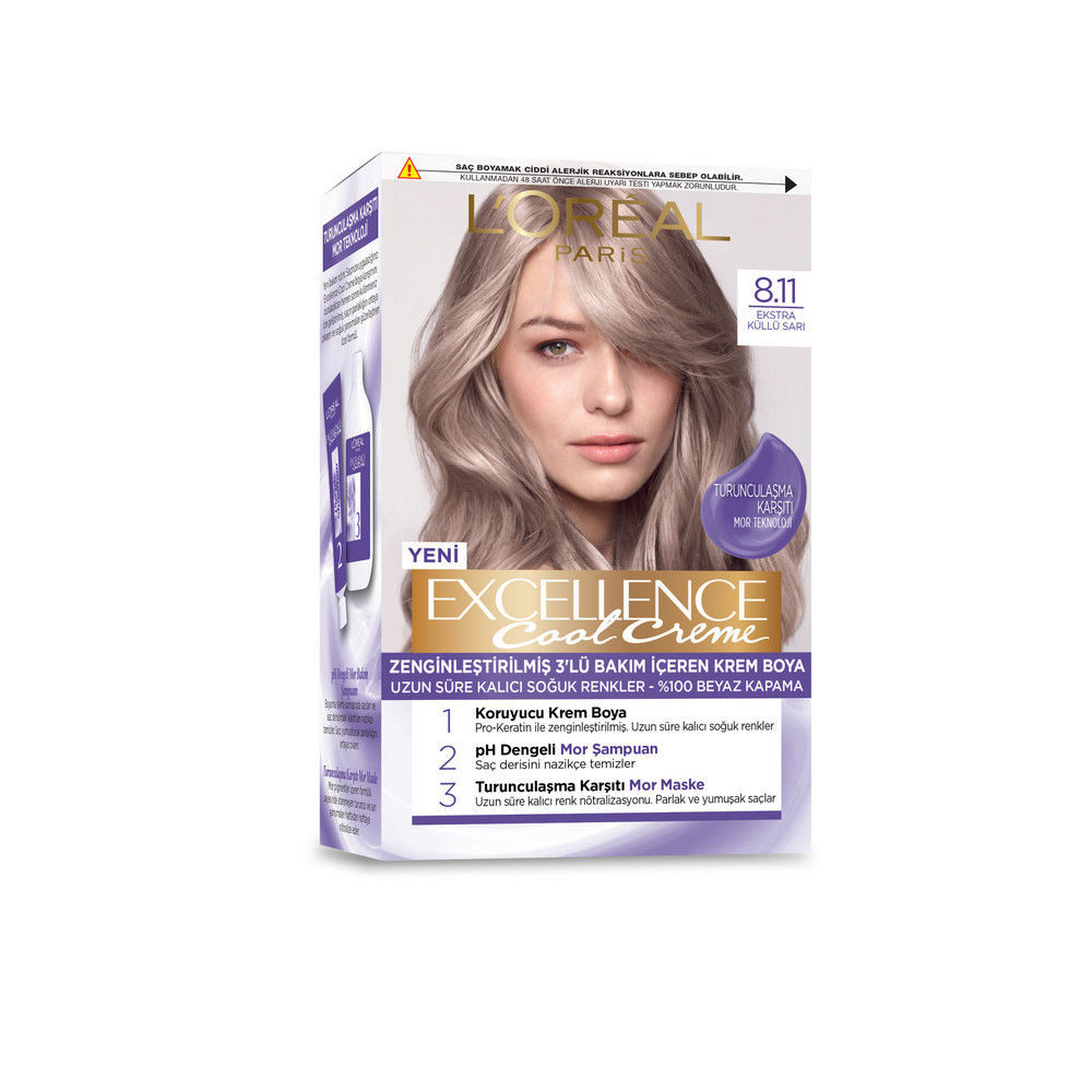Loreal Paris Excellence Cool Creme 8.11 Ekstra Küllü Sarı Saç Boyası