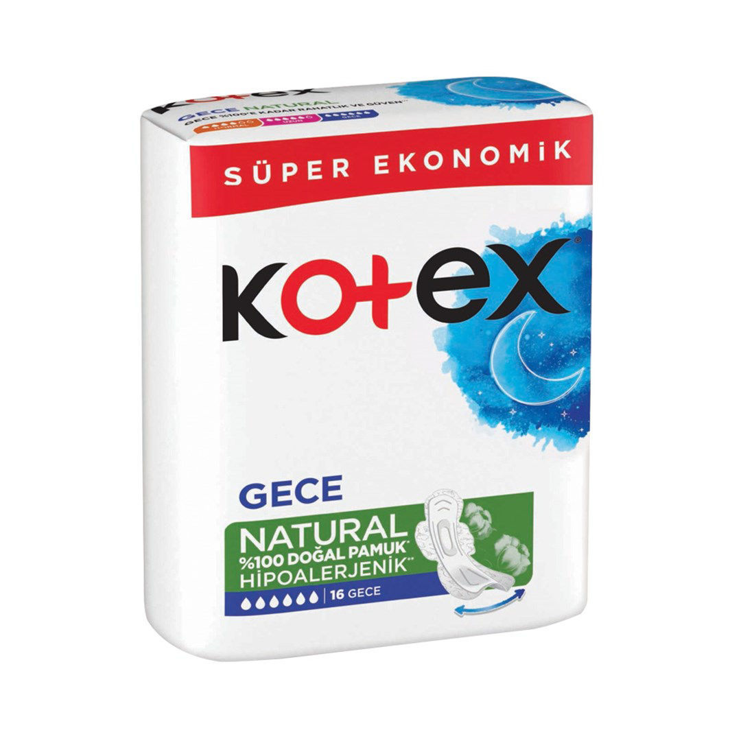 Kotex Natural Ultra Gece Hijyenik Ped 16'lı