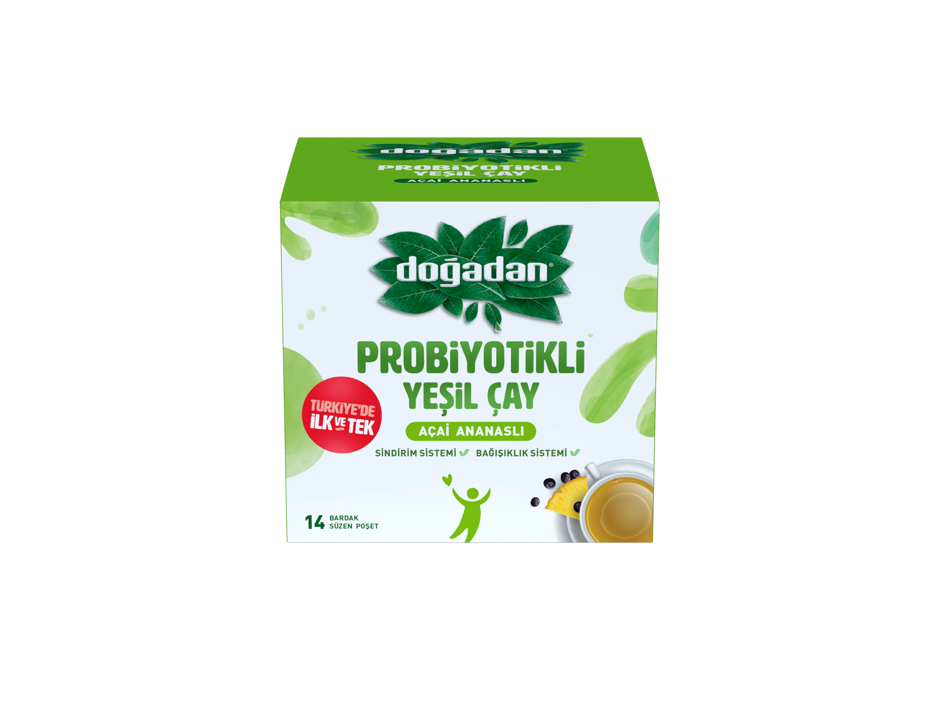 Doğadan Probiyotik Yeşil Çay Açai ve Ananaslı 14'lü