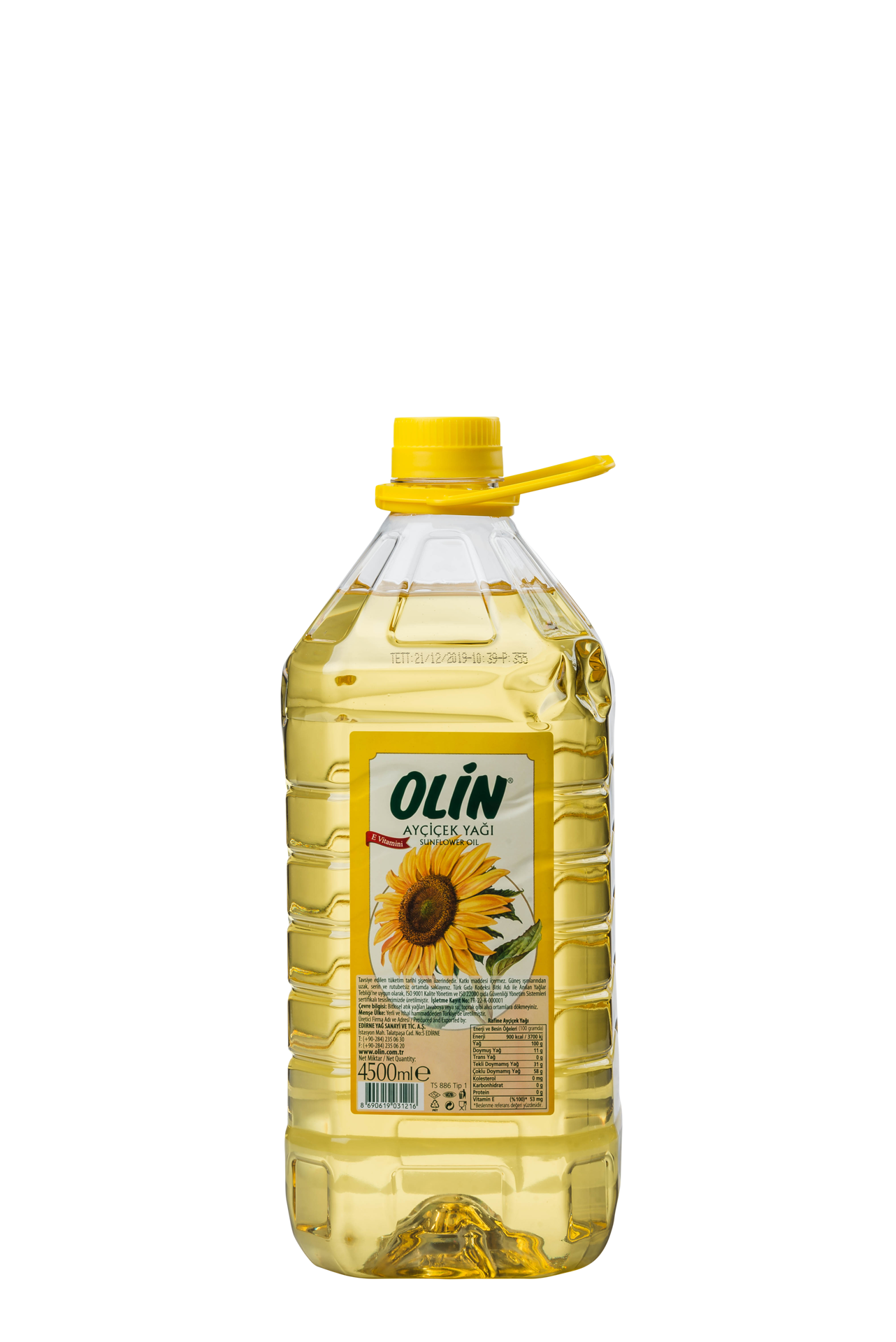 Olin Ayçiçek Yağı Pet 4,5 Lt