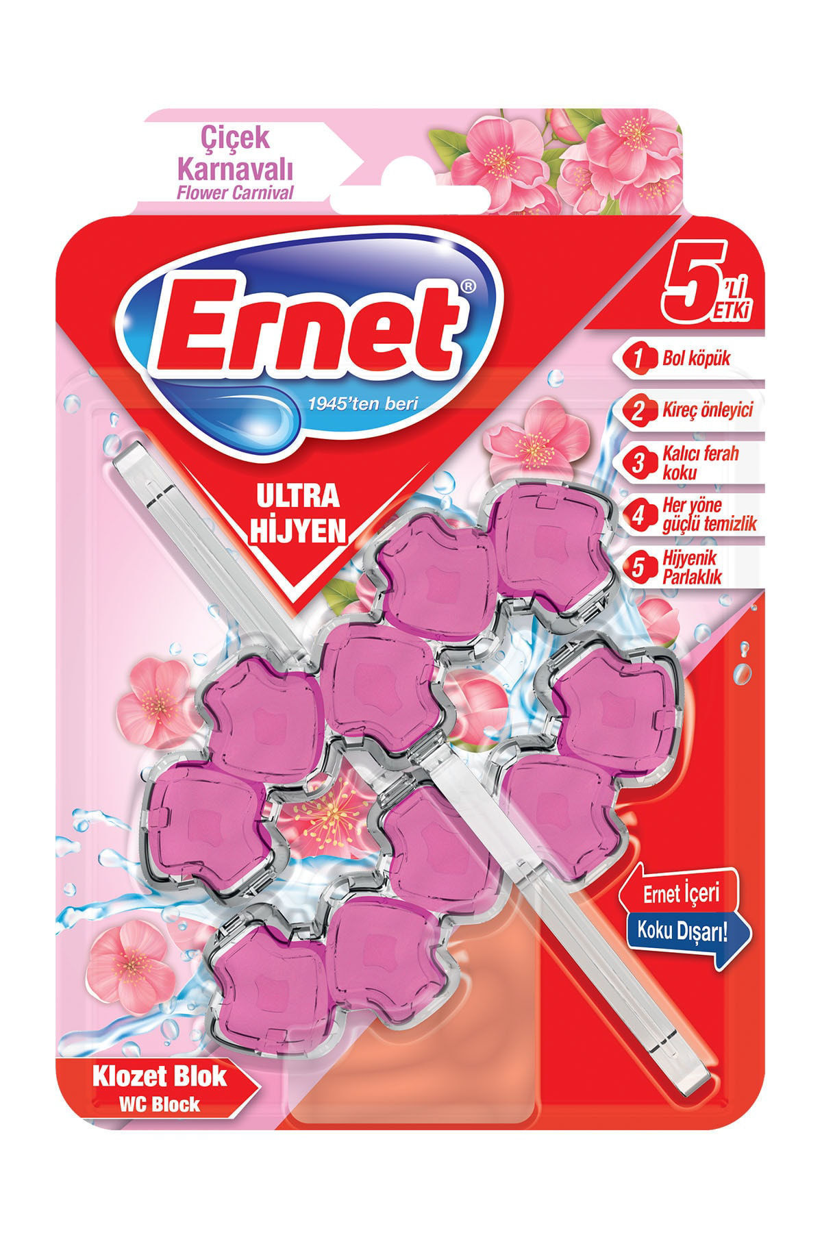 Ernet Ultra Hijyen Çiçek  Karnavalı Klozet Bloğu 2'li