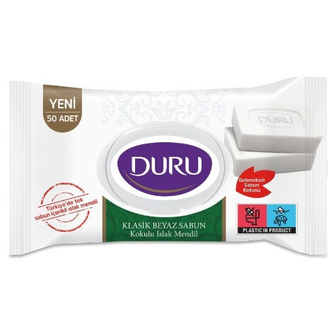 Duru Beyaz Sabun Kokulu Islak Mendil 50 Adet