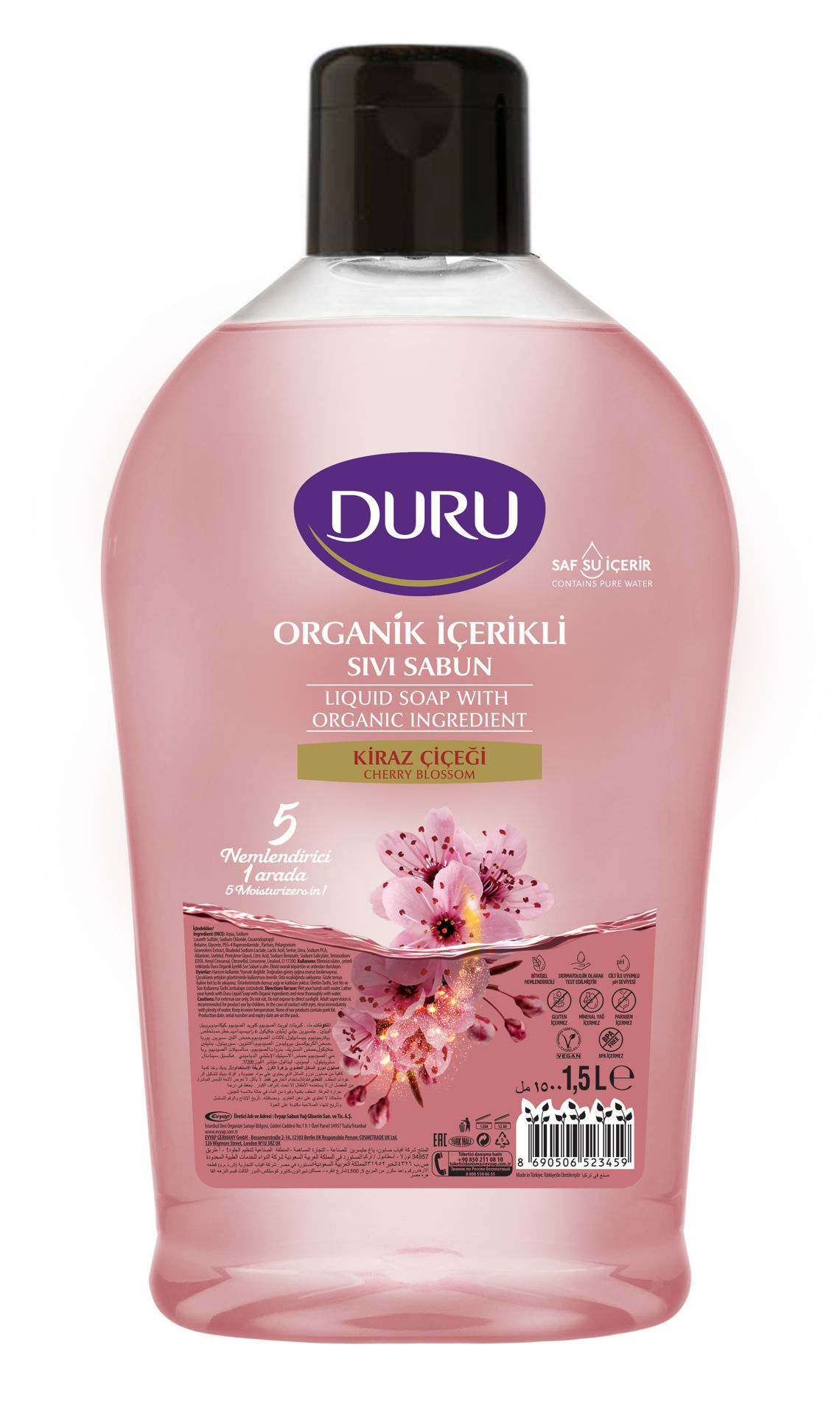 Duru Kiraz Çiçeği Kokulu Sıvı Sabun 1,5 Lt