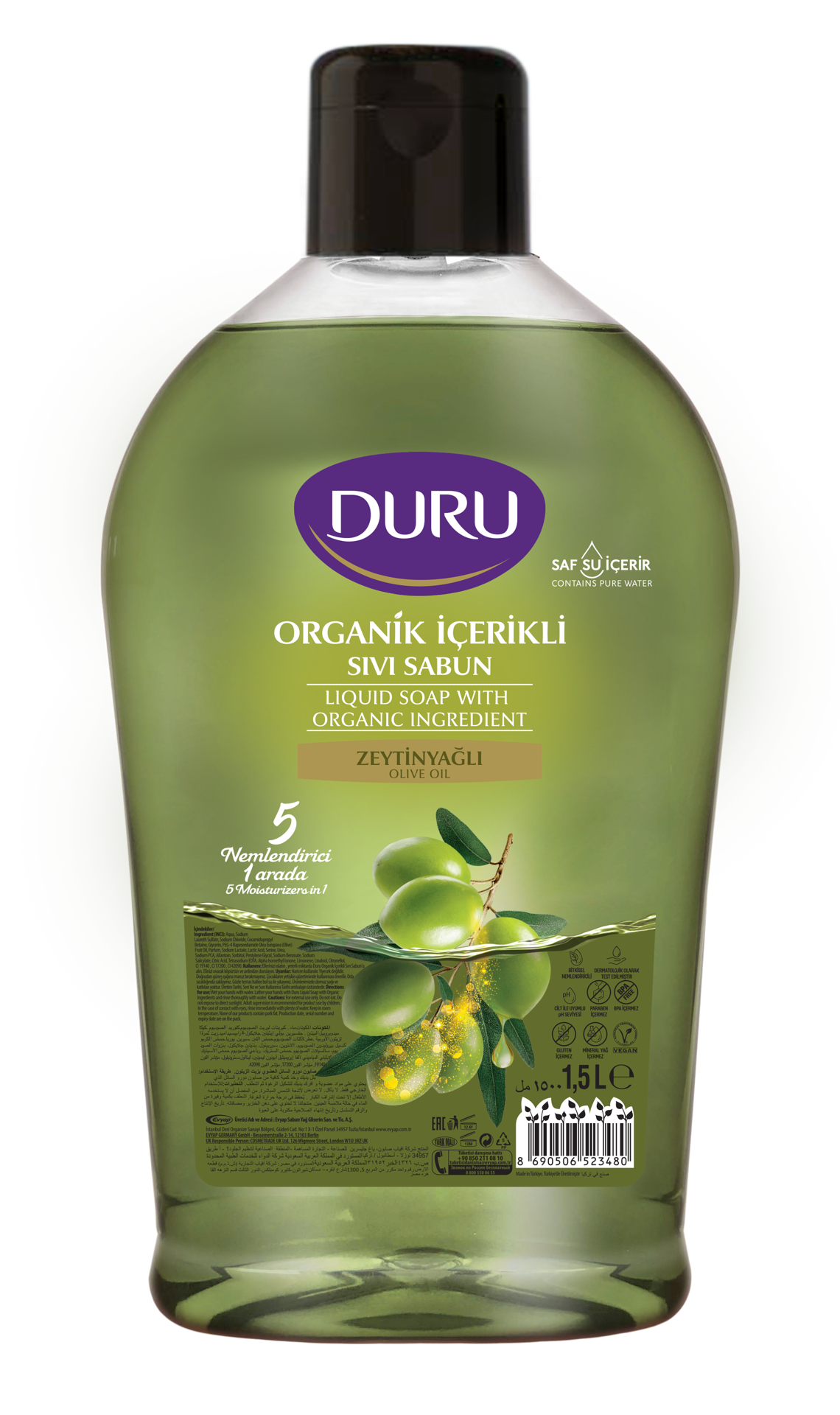 Duru Zeytinyağlı Sıvı Sabun 1,5 Lt