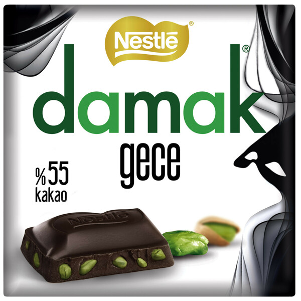 Nestle Damak Gece Antep Fıstıklı Kare Bitter Çikolata 65 Gr
