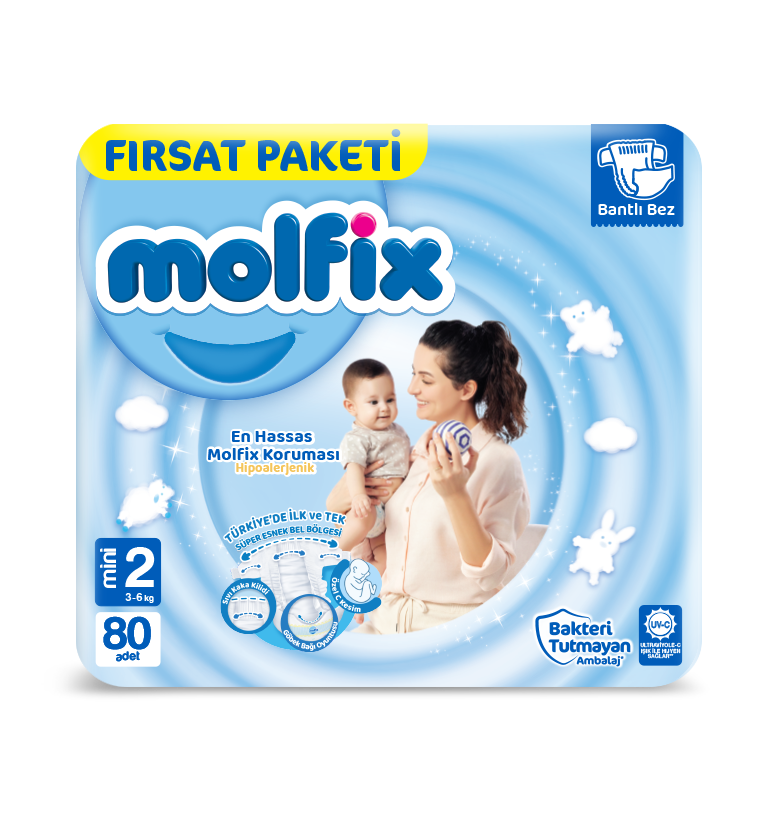 Molfix Bebek Bezi 2 Beden Mini Fırsat Paketi 80 Adet