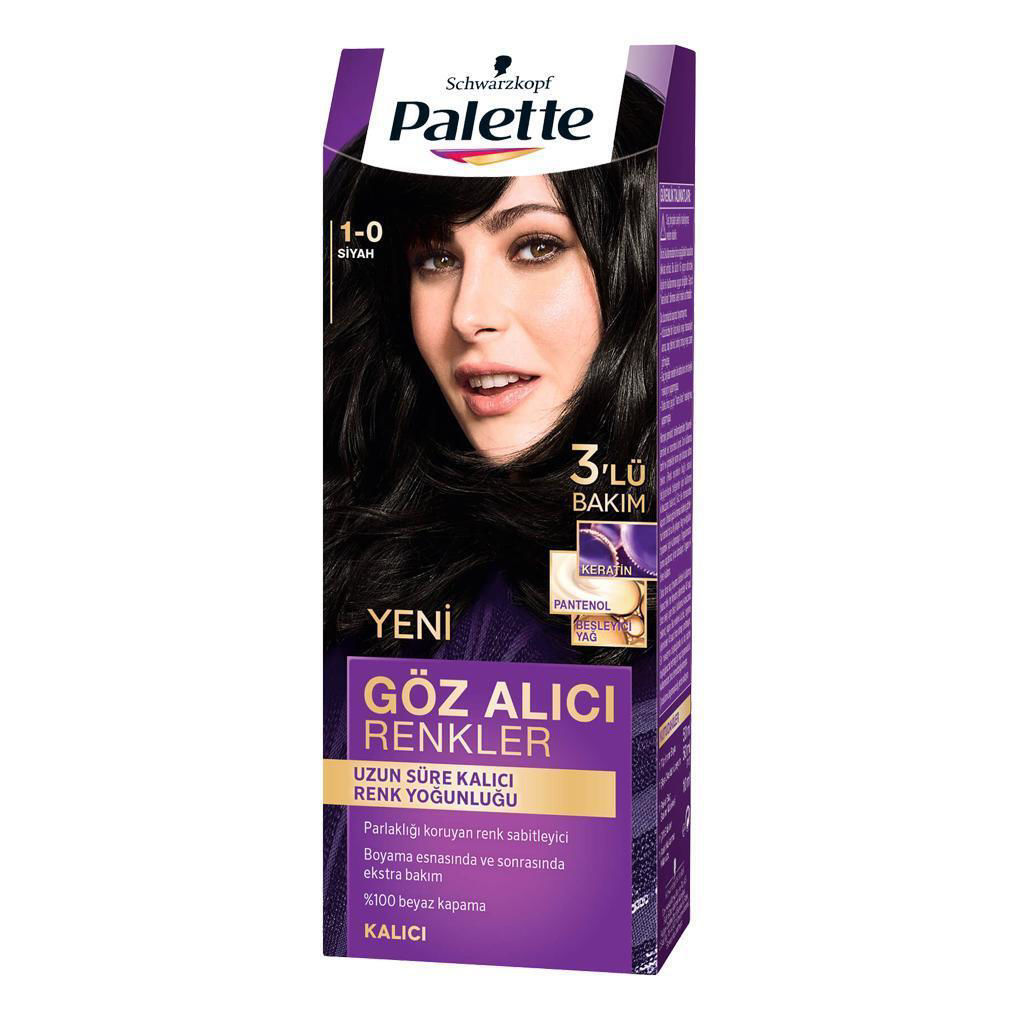 Palette Yoğun Göz Alıcı Renkler Saç Boyası 1-0 Siyah 50 ml