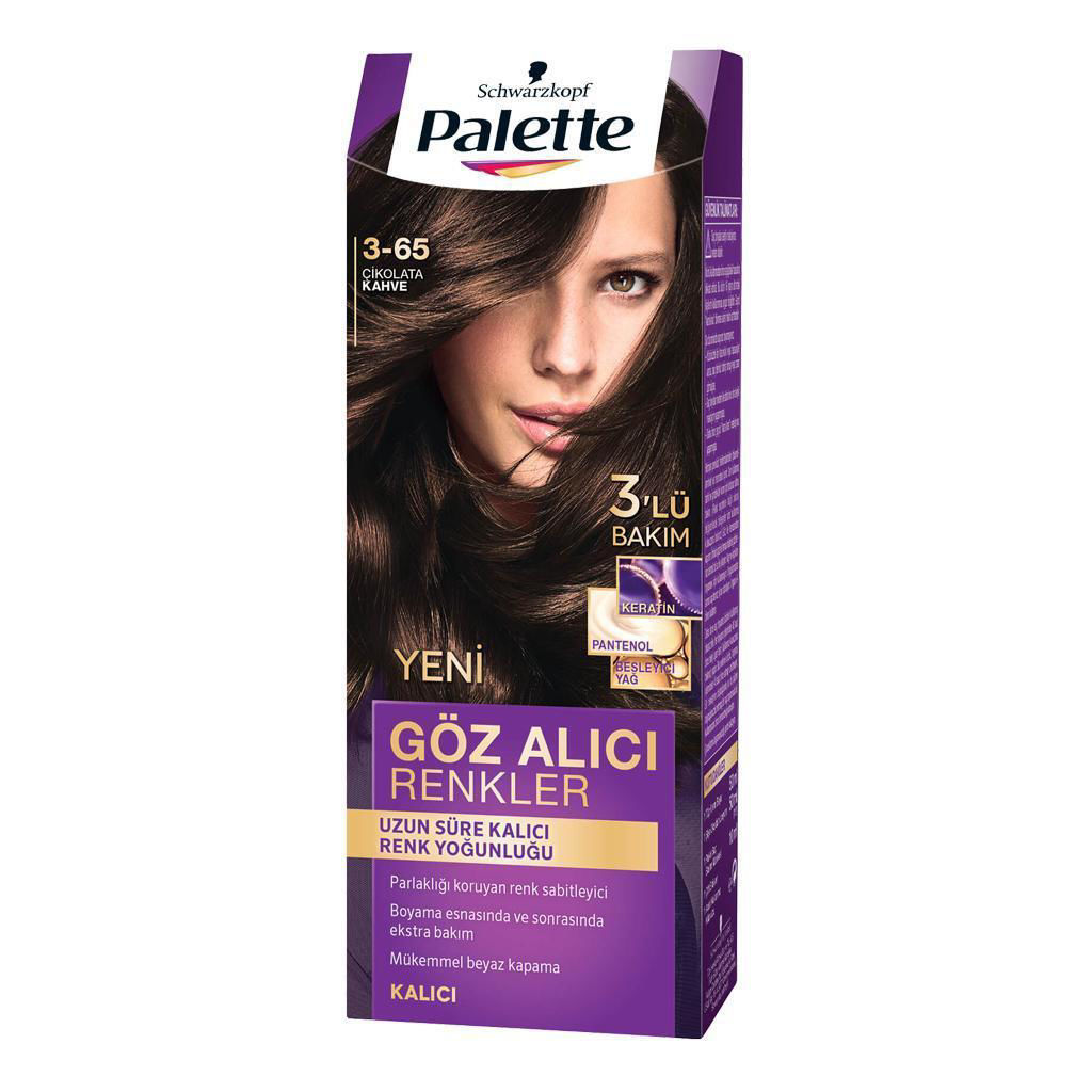 Palette Yoğun Göz Alıcı Renkler Saç Boyası 3-65 Çikolata Kahve 50 ml