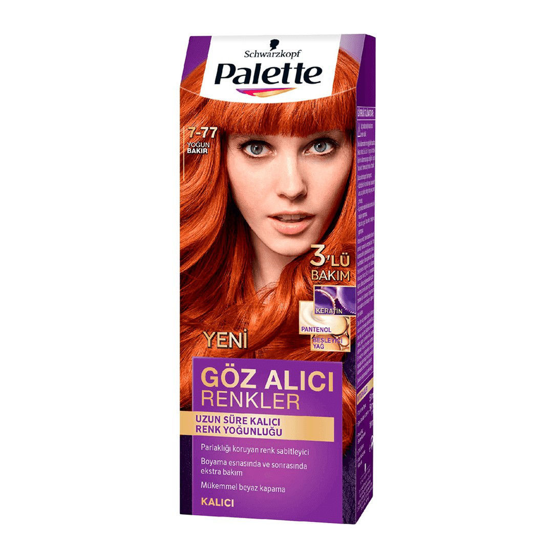 Palette Yoğun Göz Alıcı Renkler Saç Boyası 7-77 Yoğun Bakır 50 ml