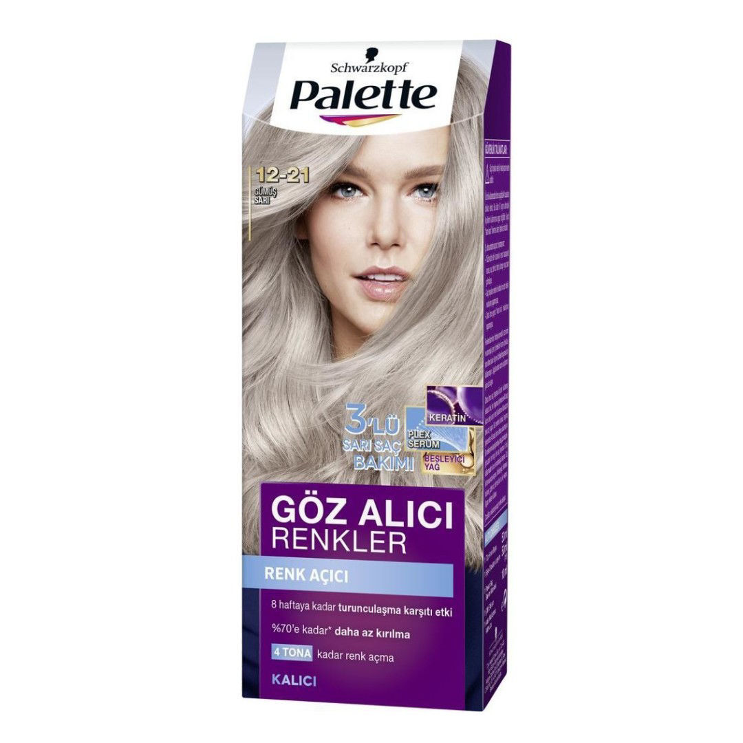 Palette Yoğun Göz Alıcı Renkler Boya 12-21 Gümüş Sarı 50 ml