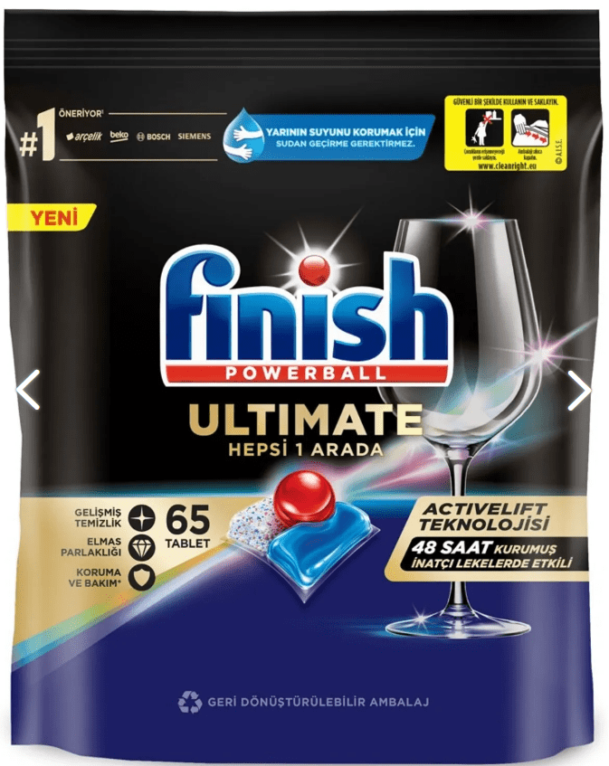 Finish Quantum Max Bulaşık Tableti 65'li