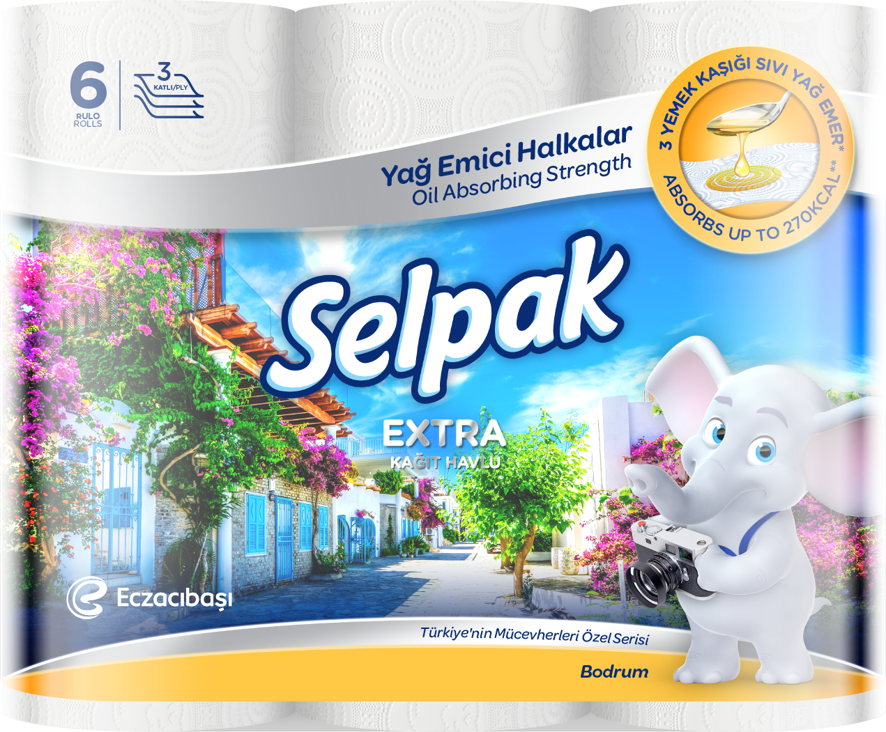 Selpak Extra Yağ Emici Havlu Kağıt 6lı