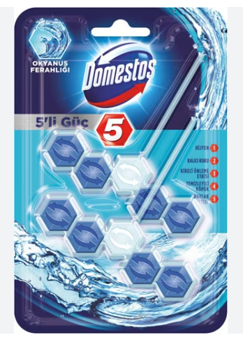 Domestos 5'li Güç Okyanus Ferahlığı İkili Tuvalet Bloğu