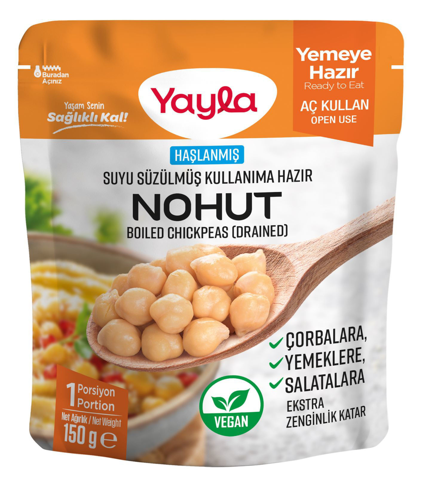 Yayla Haşlanmış Susuz Nohut 150 Gr