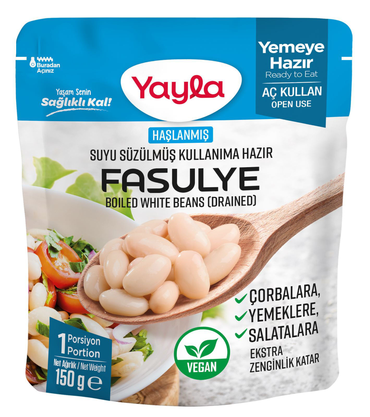 Yayla Haşlanmış Susuz Fasülye 150 Gr