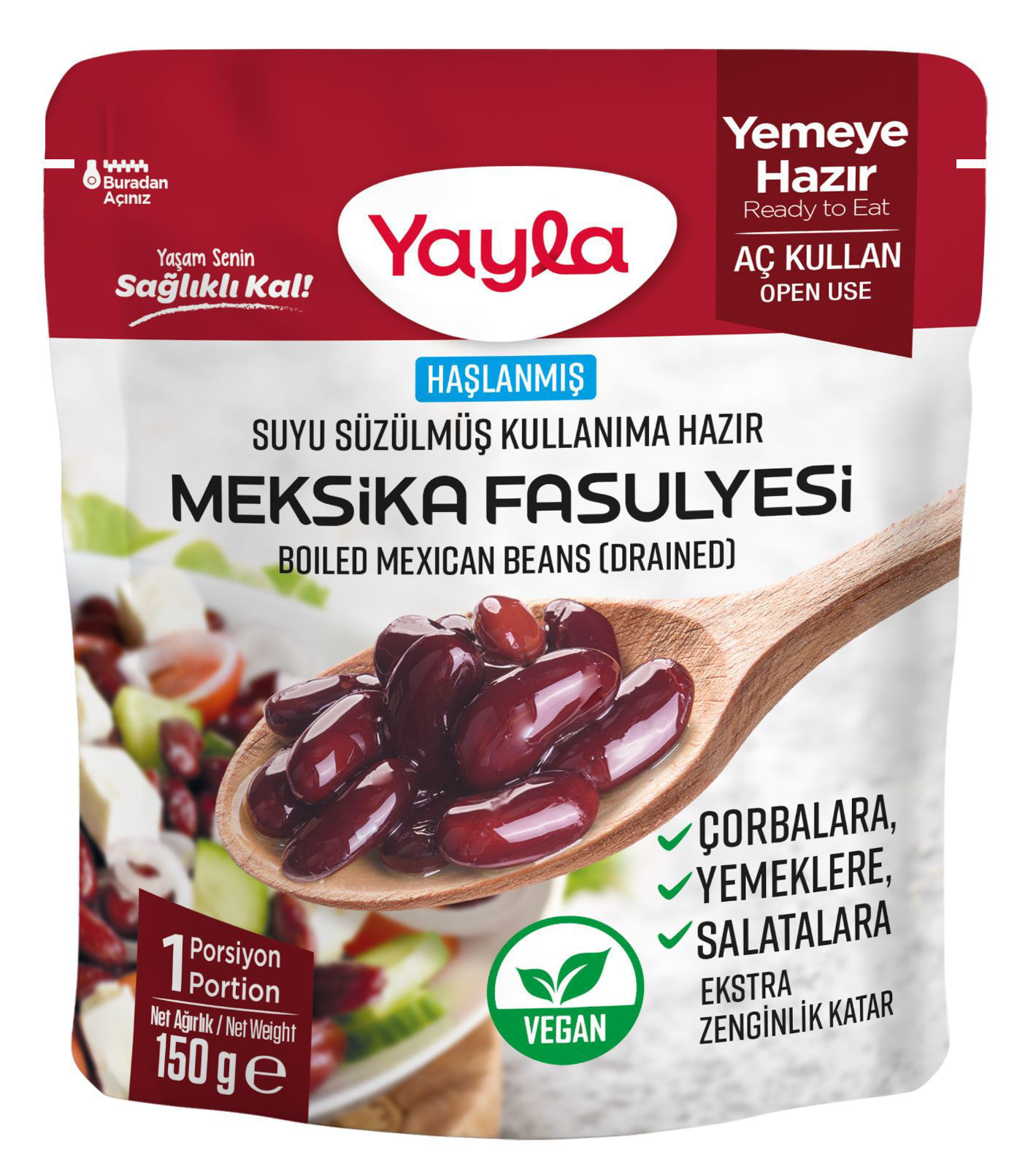 Yayla Haşlanmış Susuz Meksika Fasülye 150 Gr