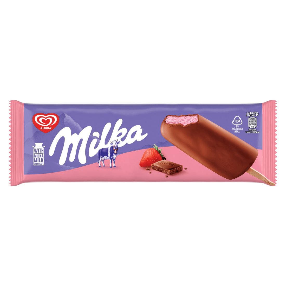 Algida Milka Stick Çilekli Dondurma